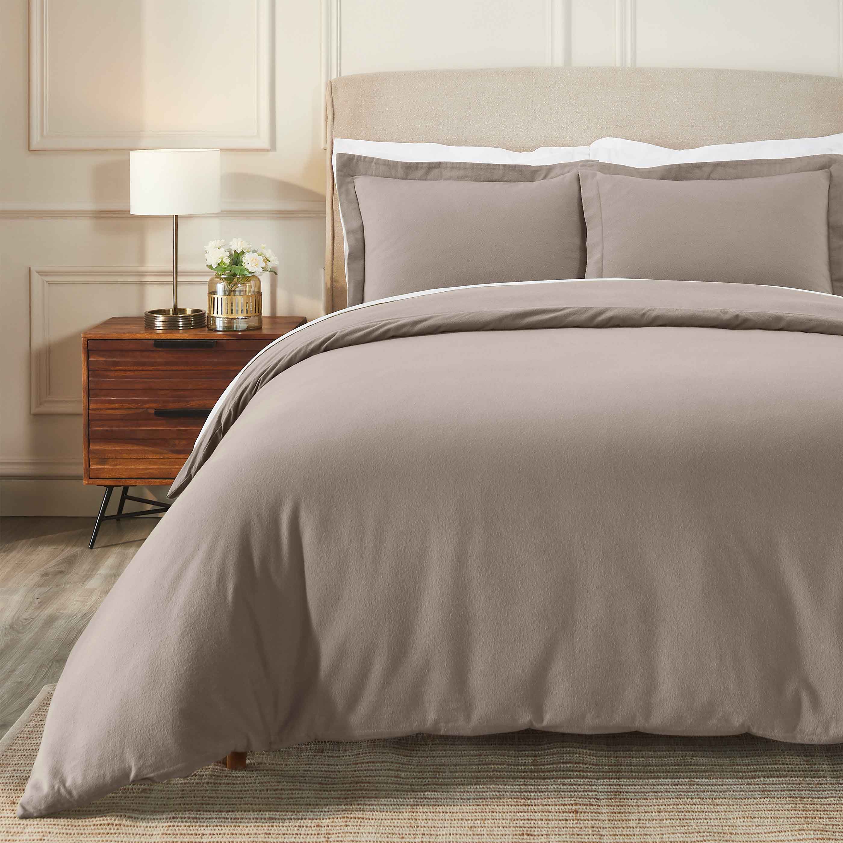 Rome Flannel Cotton Fuzzy Warm Solid Duvet Cover Set - Image 10