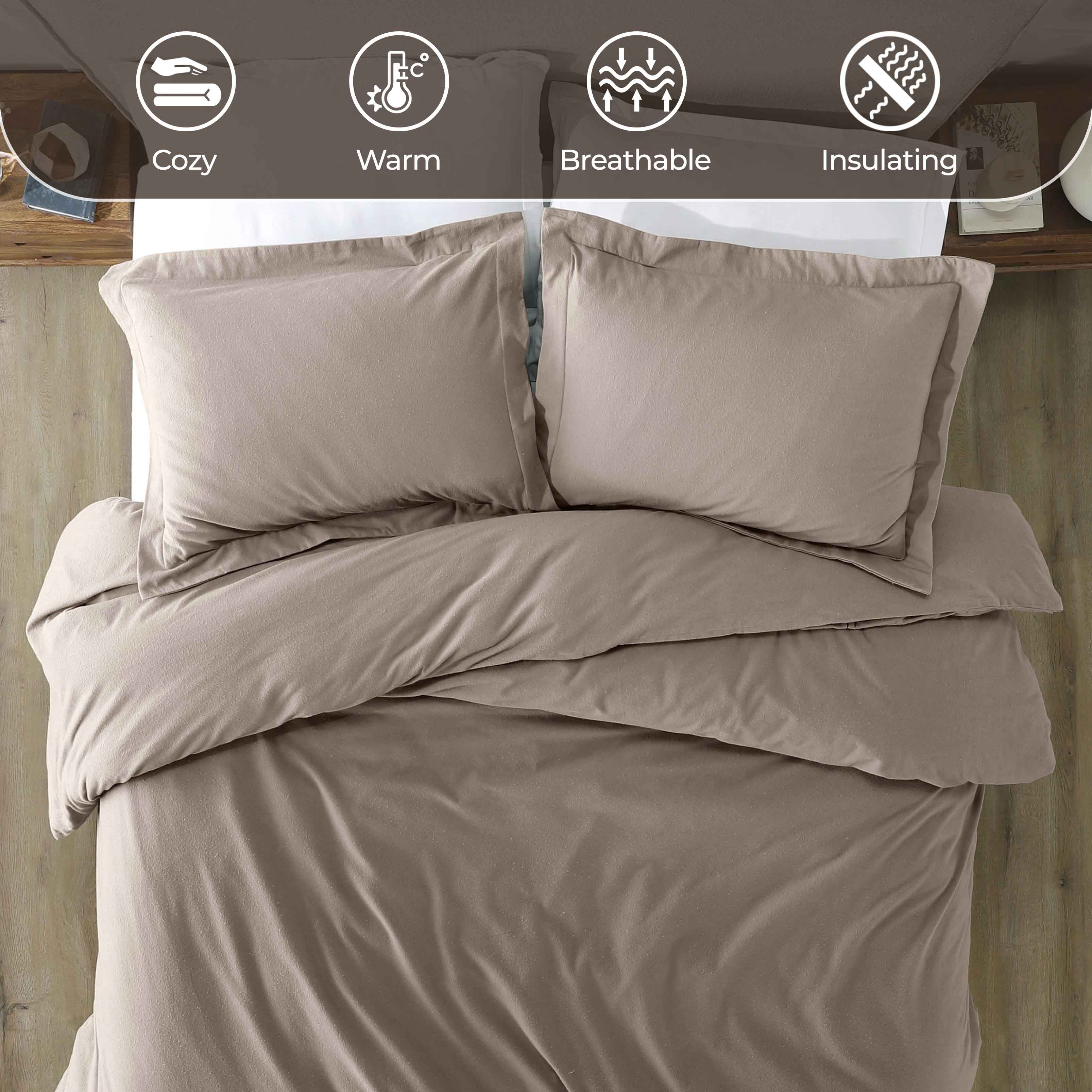 Rome Flannel Cotton Fuzzy Warm Solid Duvet Cover Set - Image 15