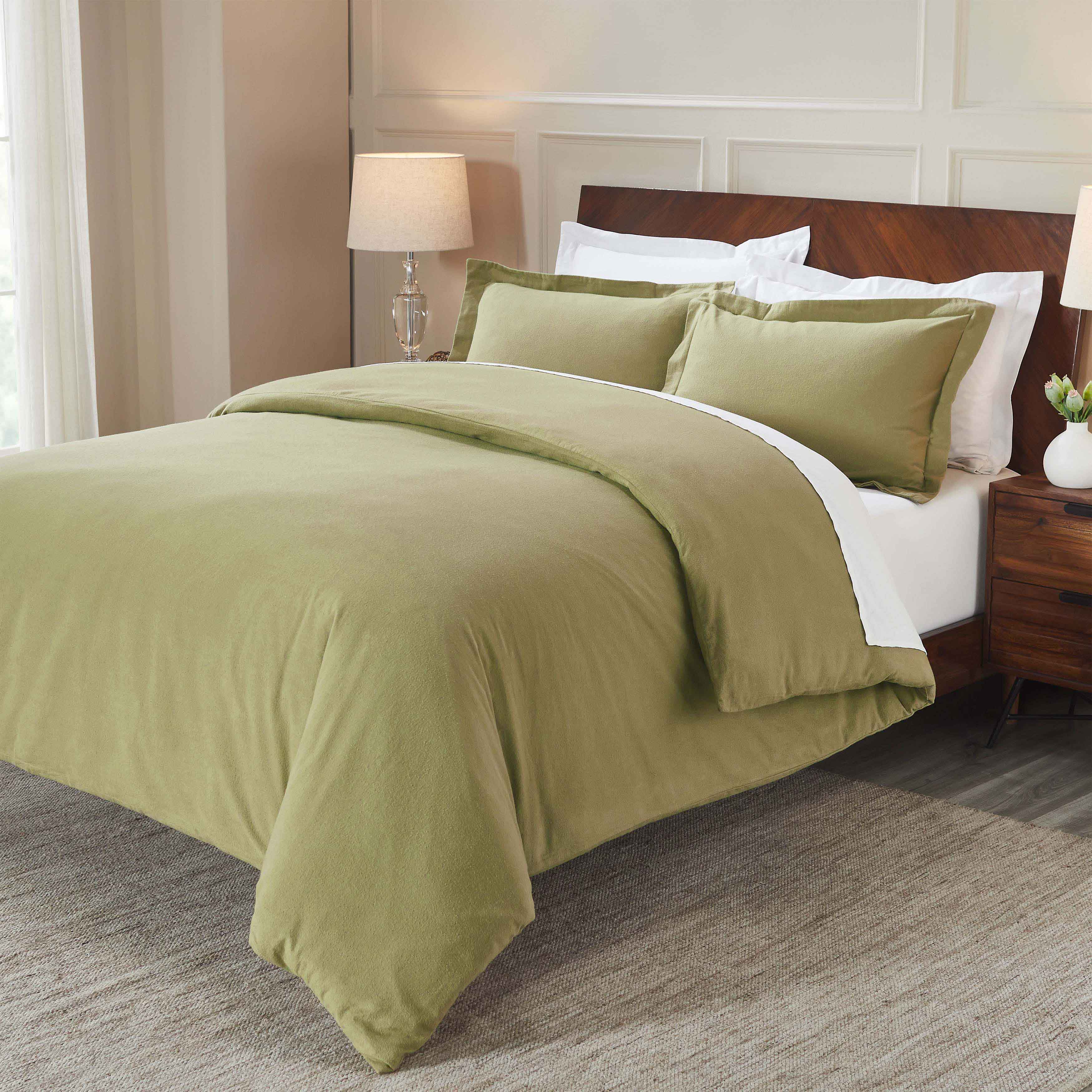 Rome Flannel Cotton Fuzzy Warm Solid Duvet Cover Set - Image 18