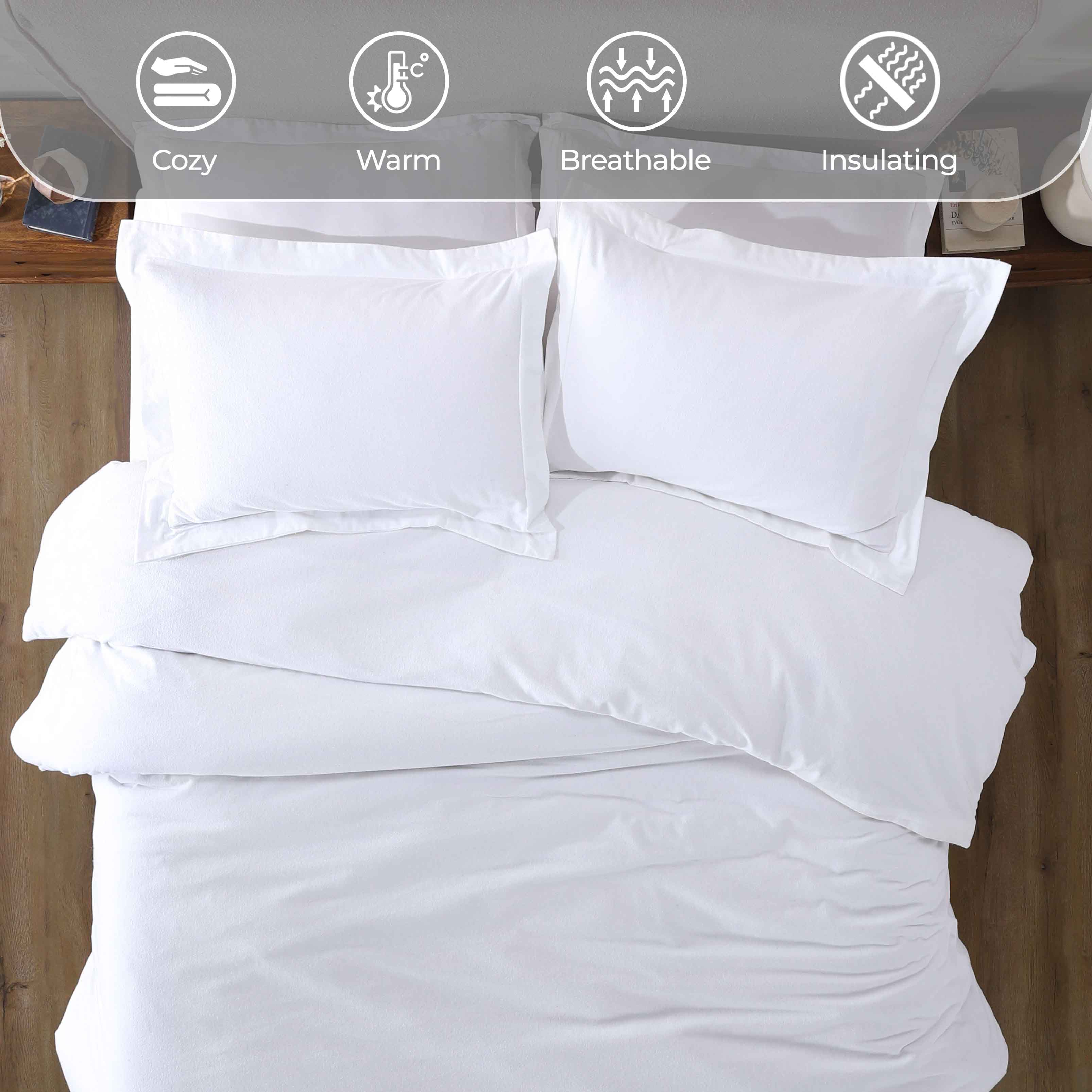 Rome Flannel Cotton Fuzzy Warm Solid Duvet Cover Set - Image 33