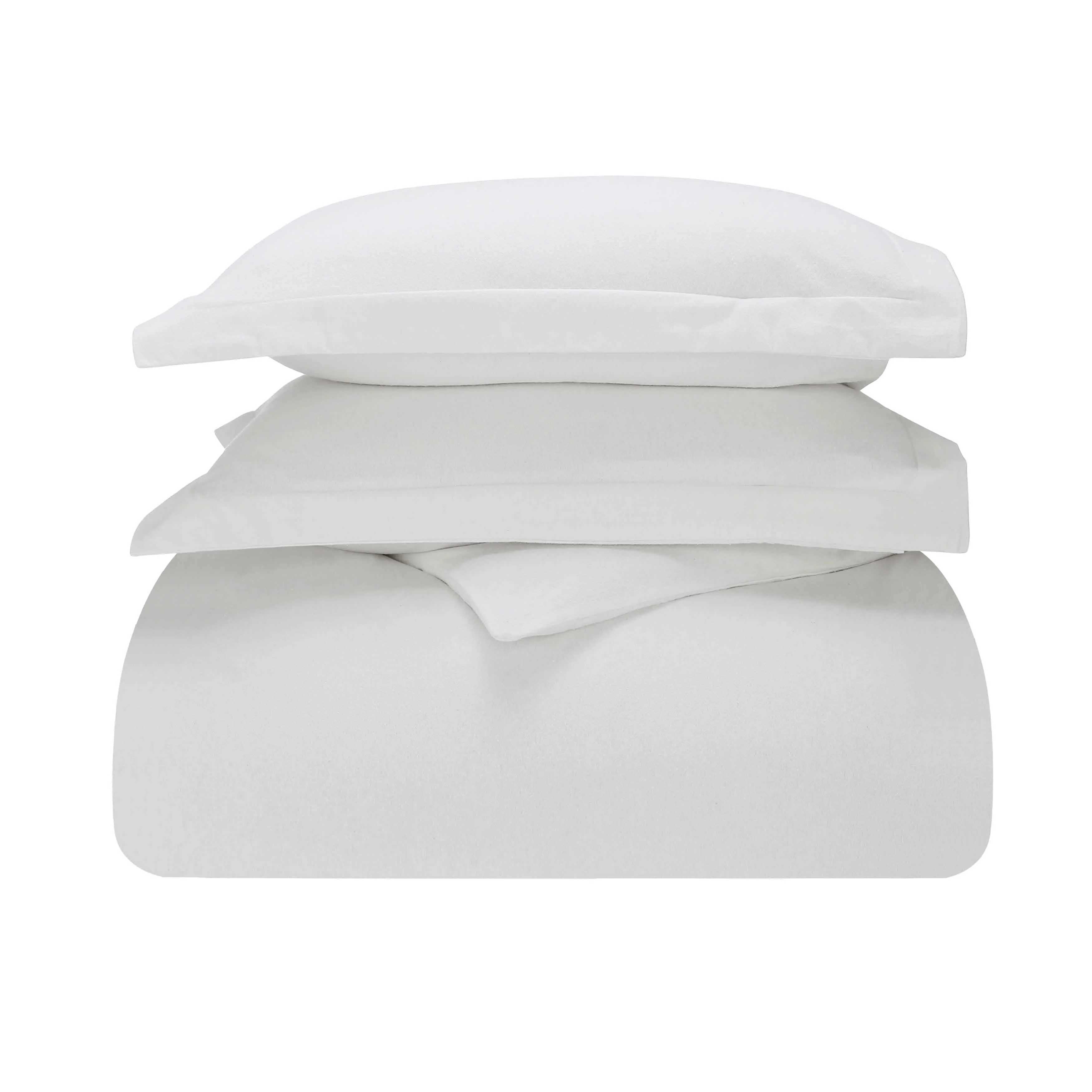 Rome Flannel Cotton Fuzzy Warm Solid Duvet Cover Set - Image 4