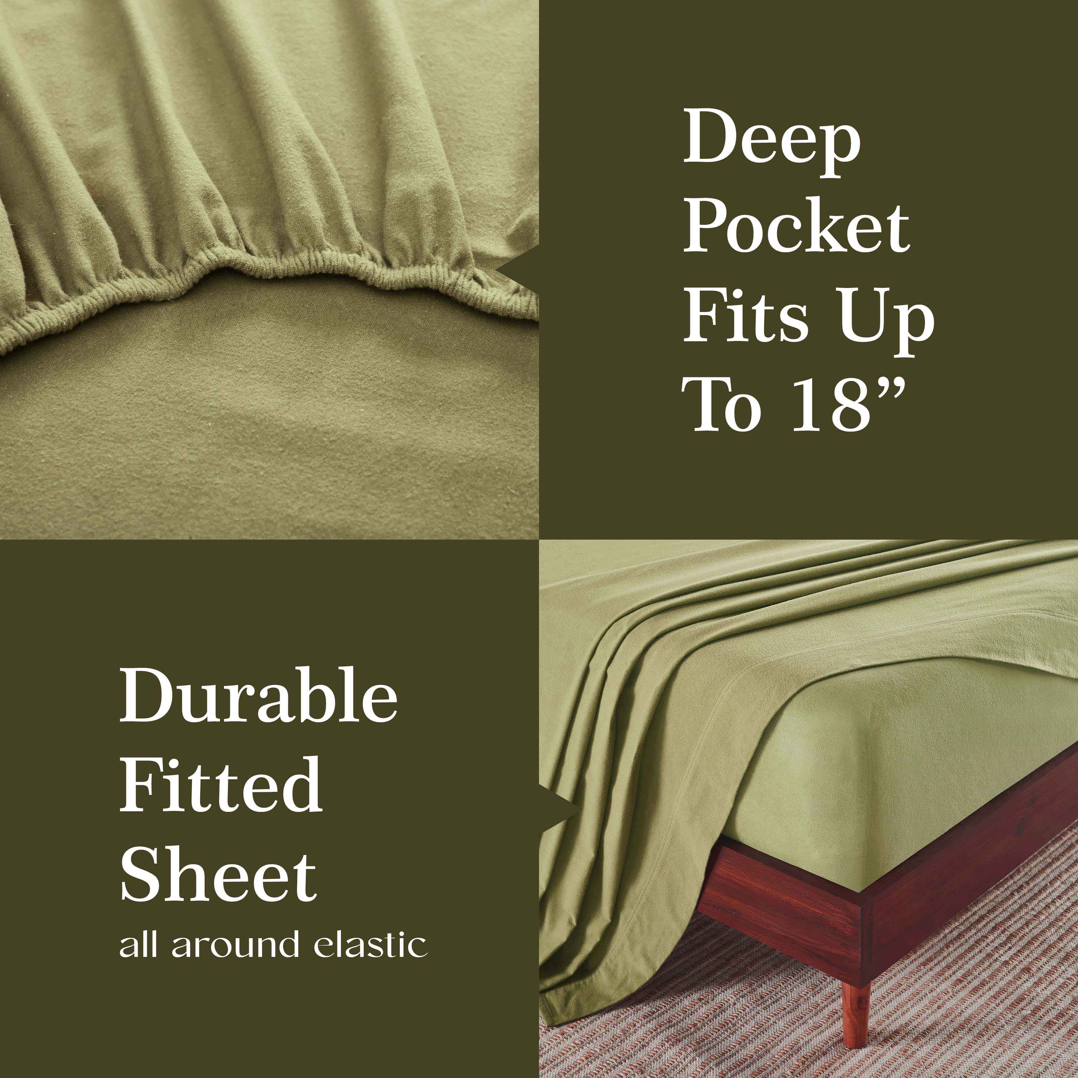 100% Cotton Flannel Sheet Set Solid Deep Pocket Fuzzy Warm Rome - Image 14