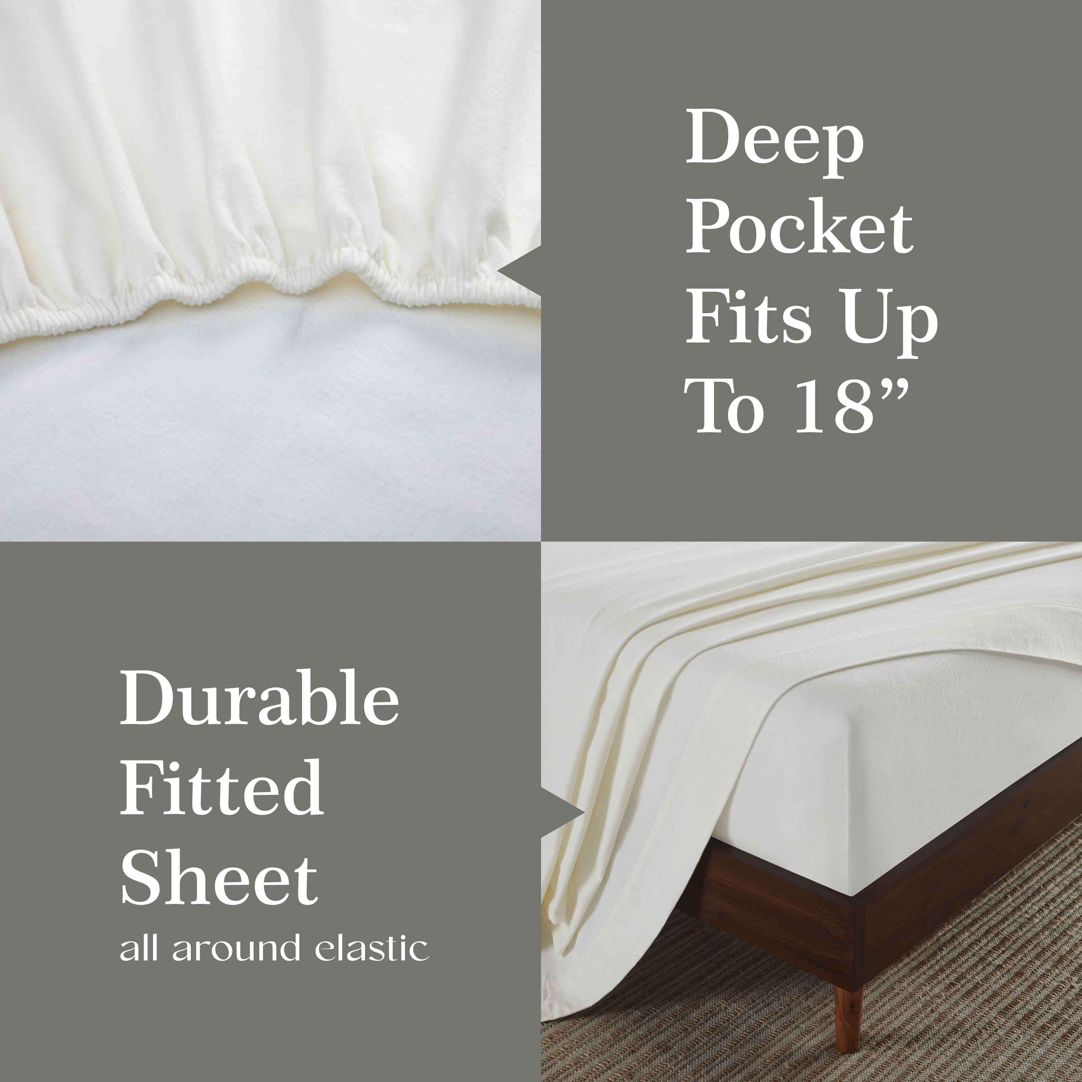 100% Cotton Flannel Sheet Set Solid Deep Pocket Fuzzy Warm Rome - Image 31