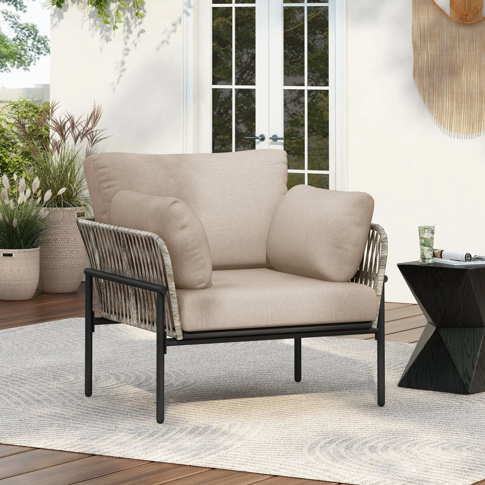 Rope Lounge Chair With Cushions For Modern Spaces - Image 11