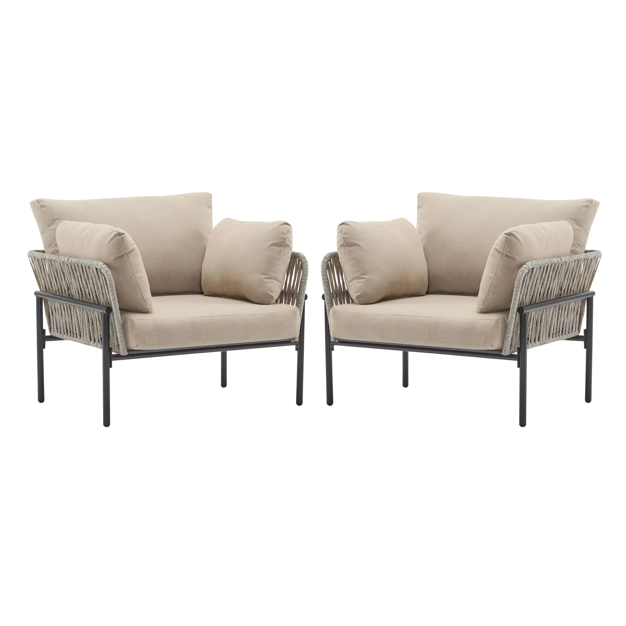 Rope Lounge Chair With Cushions For Modern Spaces - Image 2