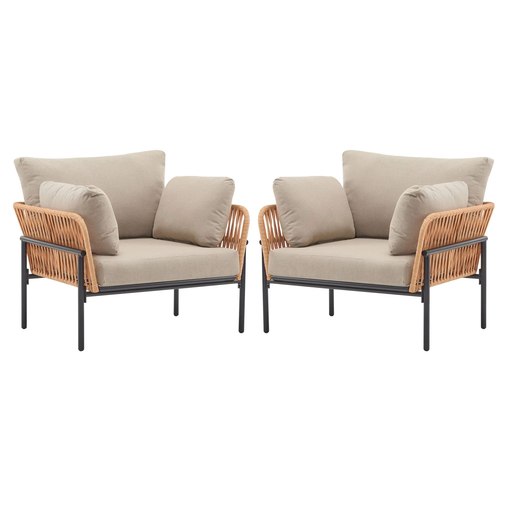 Rope Lounge Chair With Cushions For Modern Spaces - Image 3