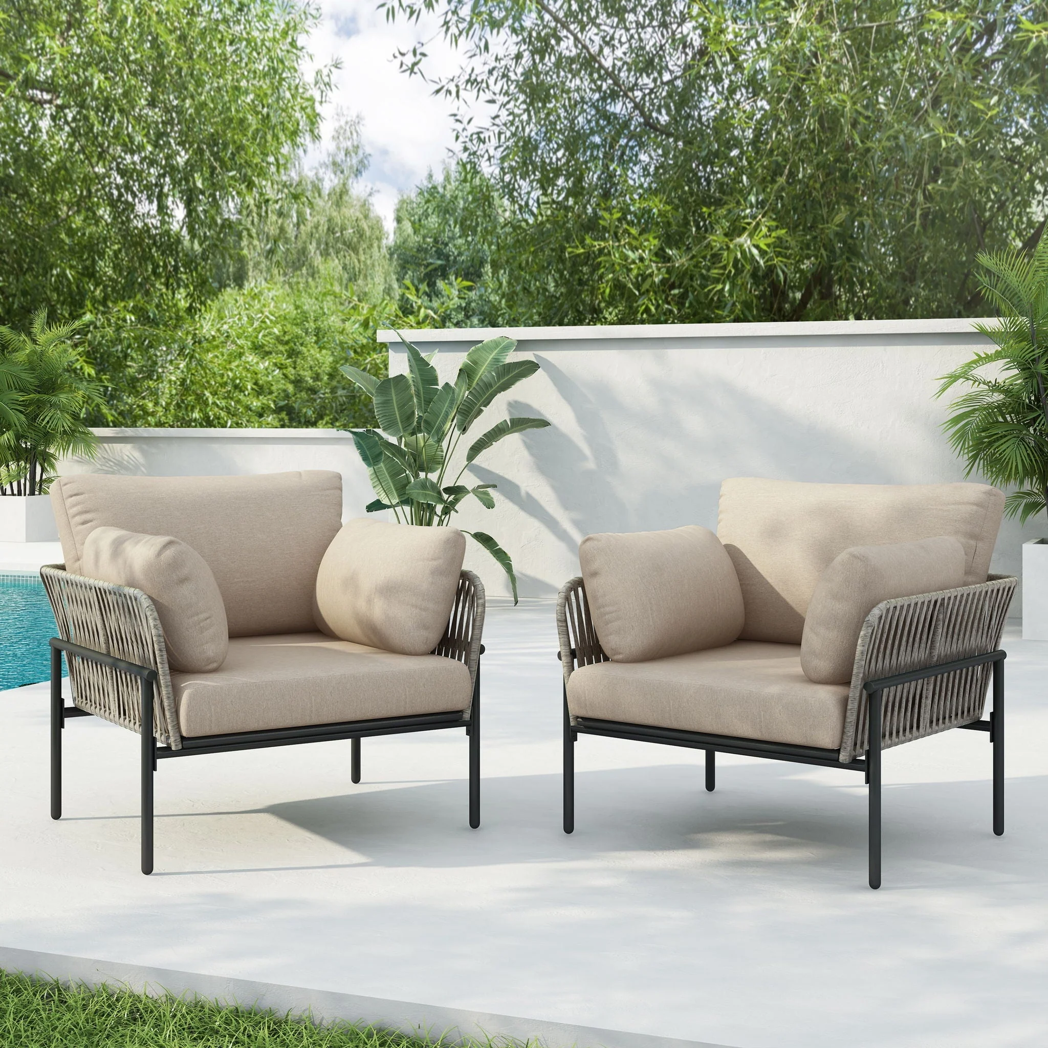 Rope Lounge Chair With Cushions For Modern Spaces - Image 7