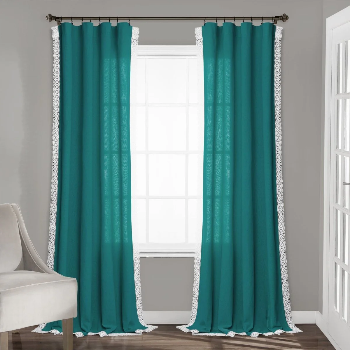 Rosalie Faux Linen Window Panel Set - Image 10