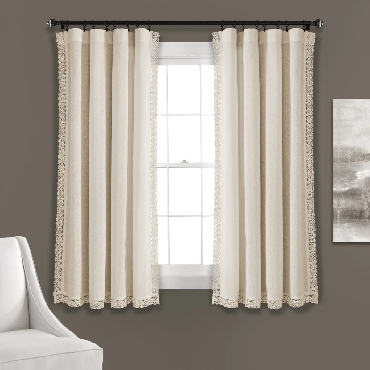 Rosalie Faux Linen Window Panel Set - Image 11