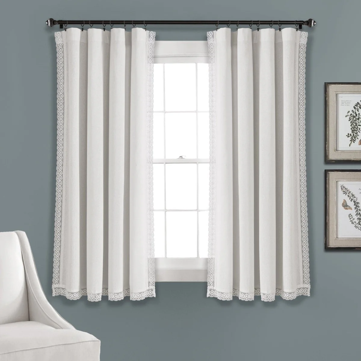 Rosalie Faux Linen Window Panel Set - Image 12