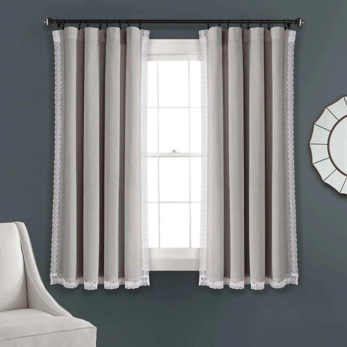 Rosalie Faux Linen Window Panel Set - Image 15