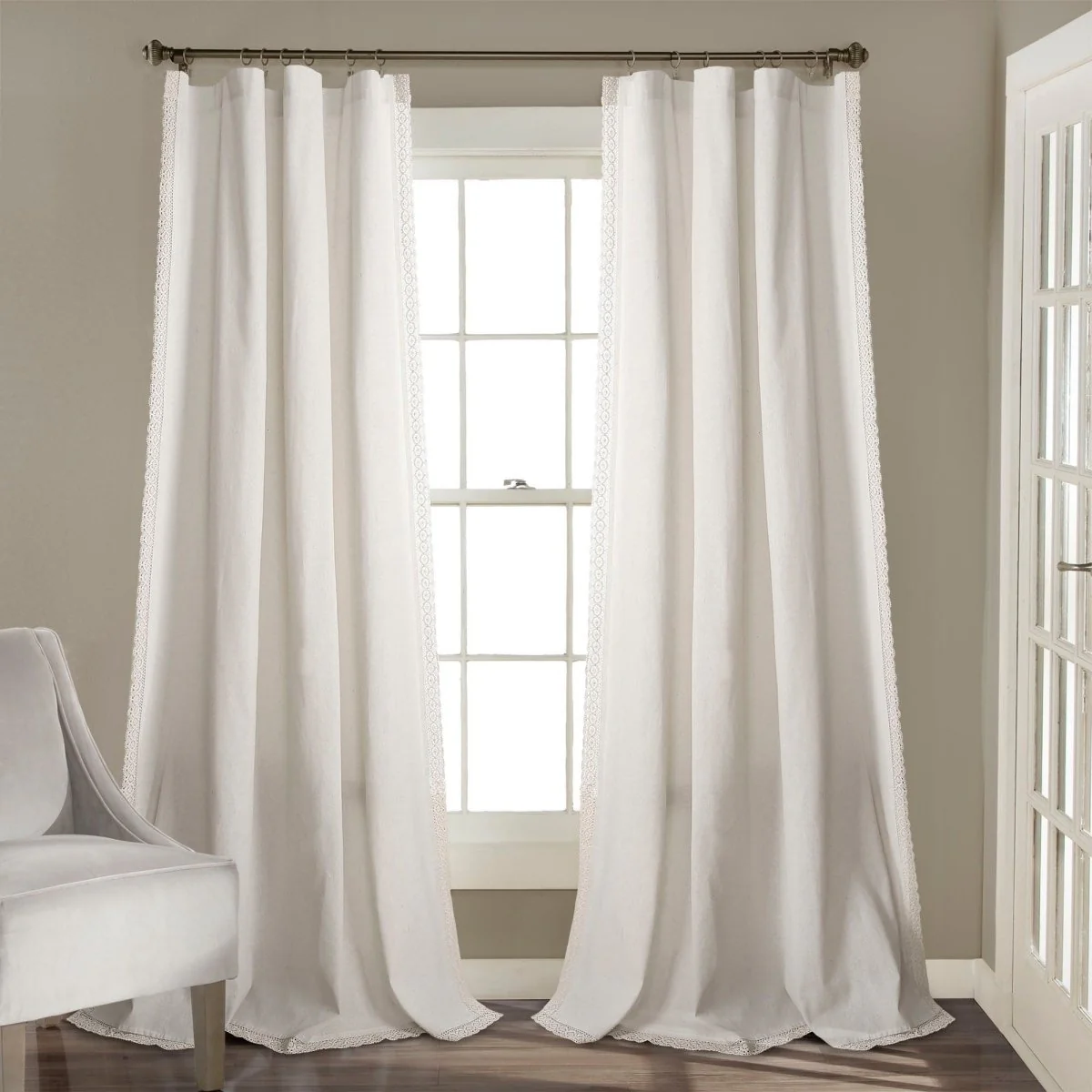 Rosalie Faux Linen Window Panel Set - Image 2