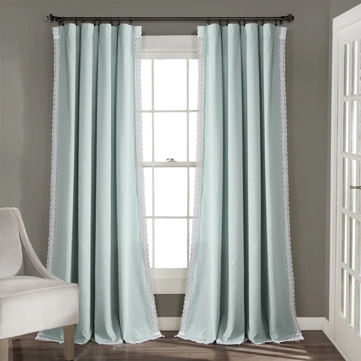Rosalie Faux Linen Window Panel Set - Image 3