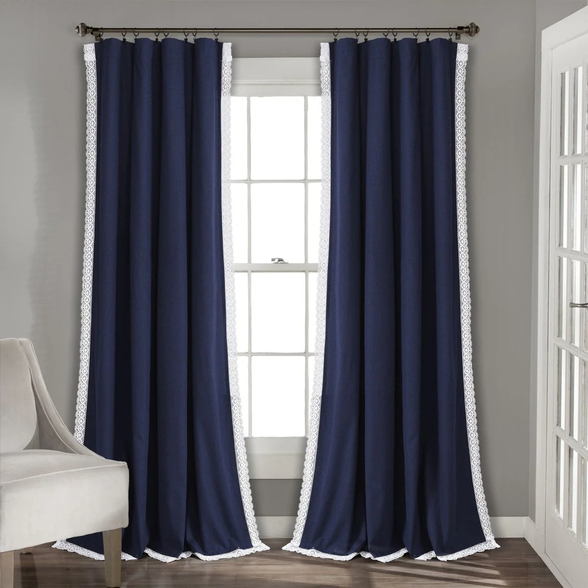 Rosalie Faux Linen Window Panel Set - Image 4