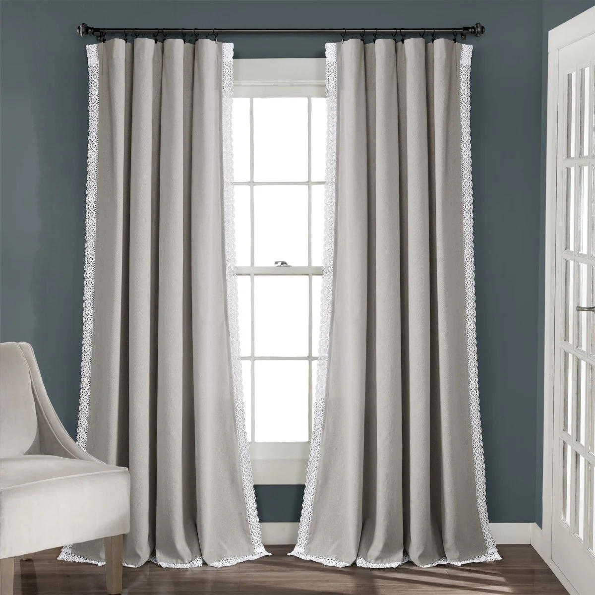 Rosalie Faux Linen Window Panel Set - Image 5