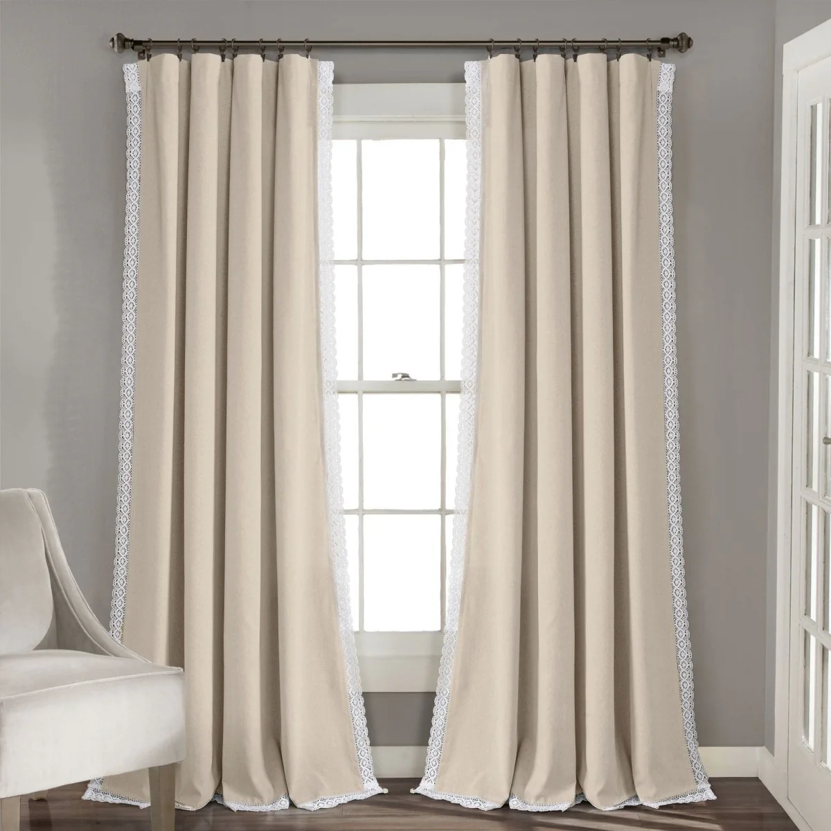 Rosalie Faux Linen Window Panel Set - Image 8