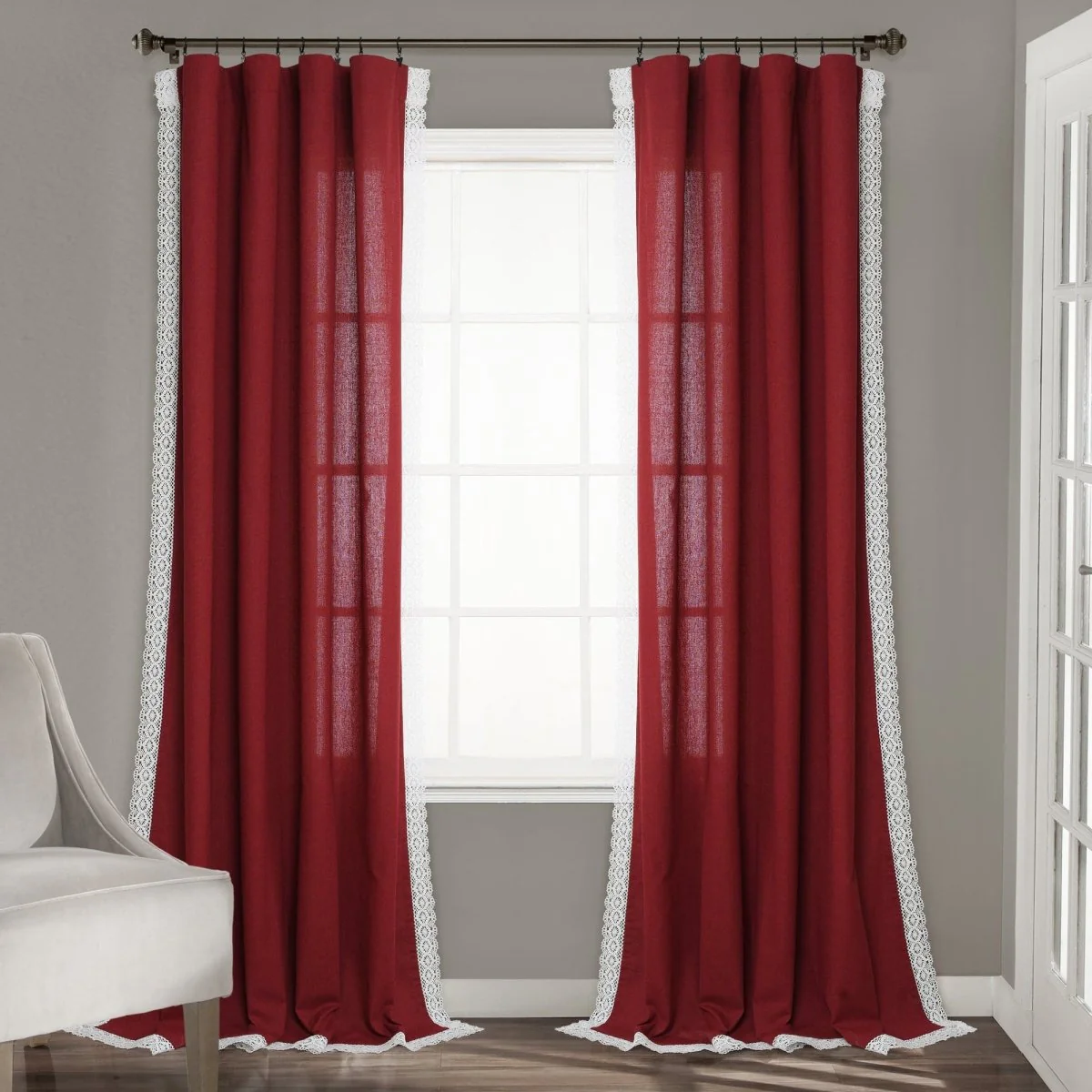 Rosalie Faux Linen Window Panel Set - Image 9