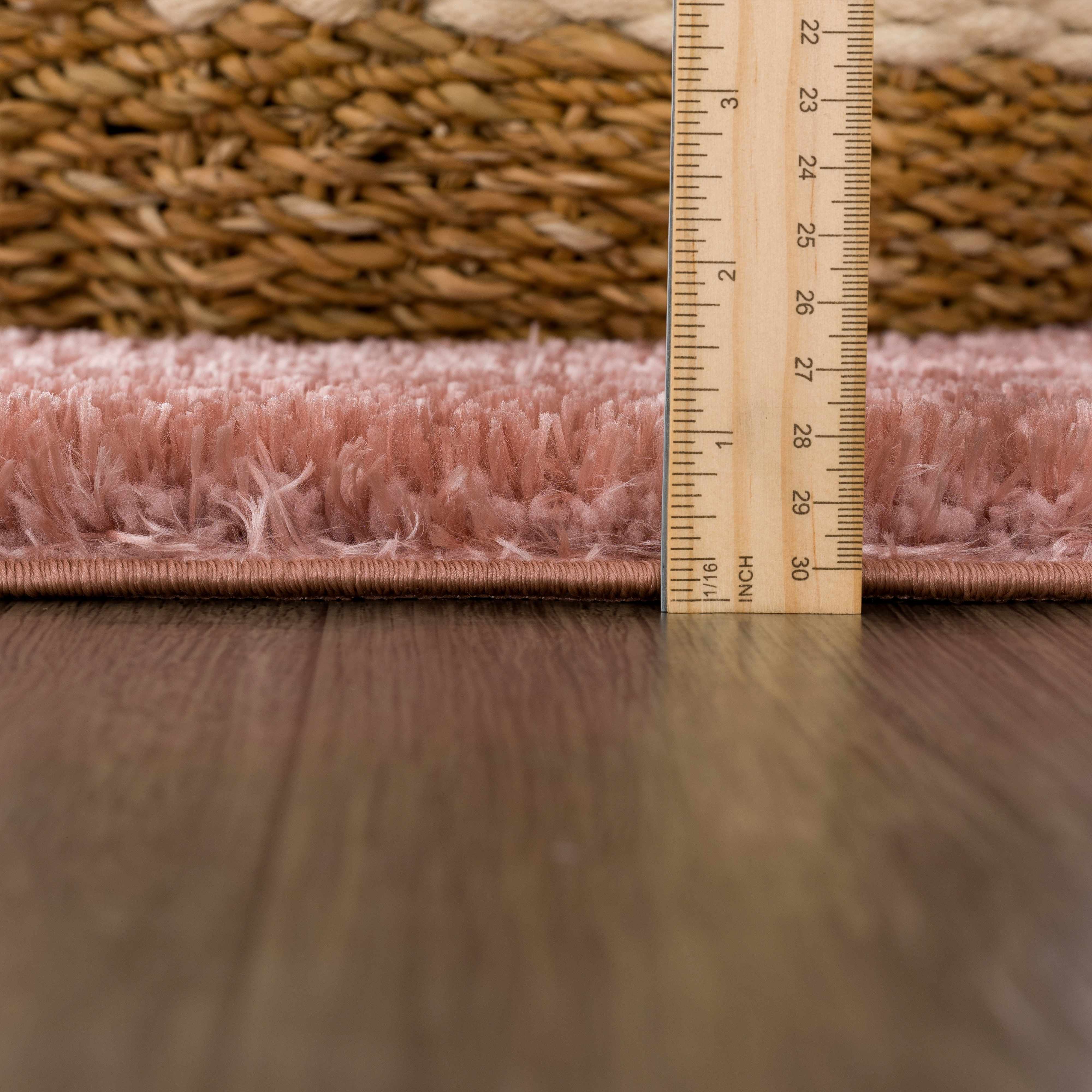 Rosava Dusty Pink Subtle Wavy Abstract Modern Minimalist Polyester Machine Woven Area Rug - Clearance - Image 10