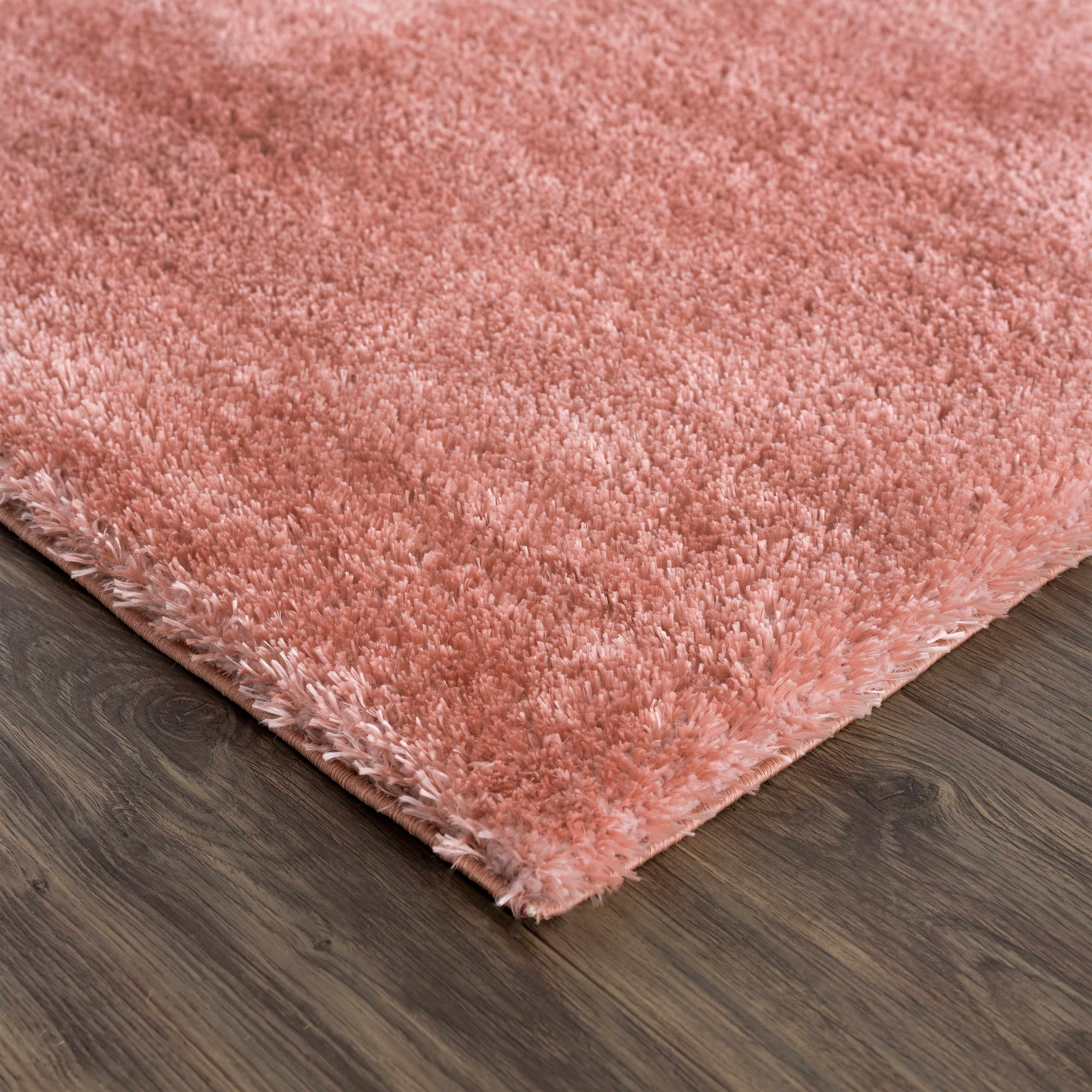 Rosava Dusty Pink Subtle Wavy Abstract Modern Minimalist Polyester Machine Woven Area Rug - Clearance - Image 5