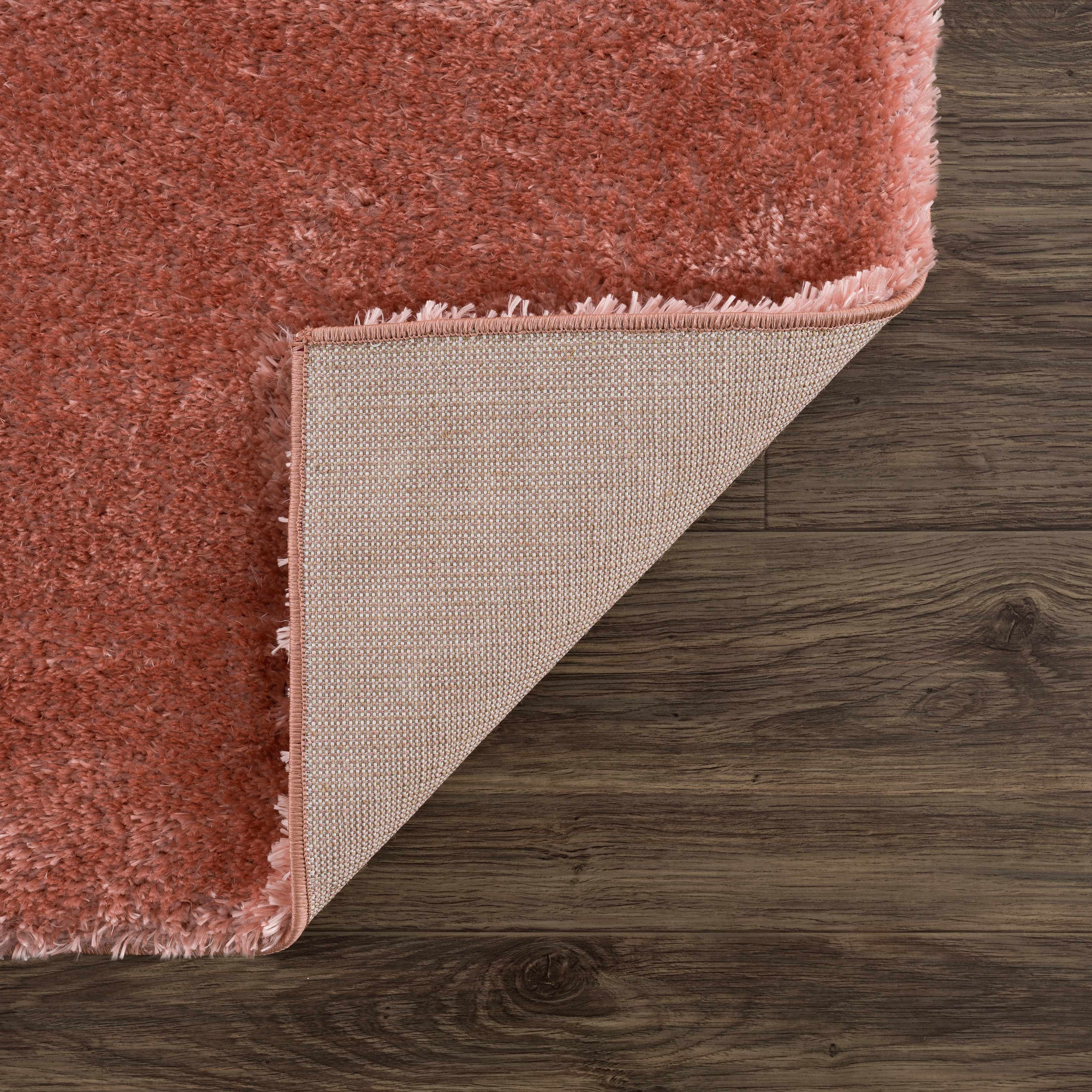 Rosava Dusty Pink Subtle Wavy Abstract Modern Minimalist Polyester Machine Woven Area Rug - Clearance - Image 6