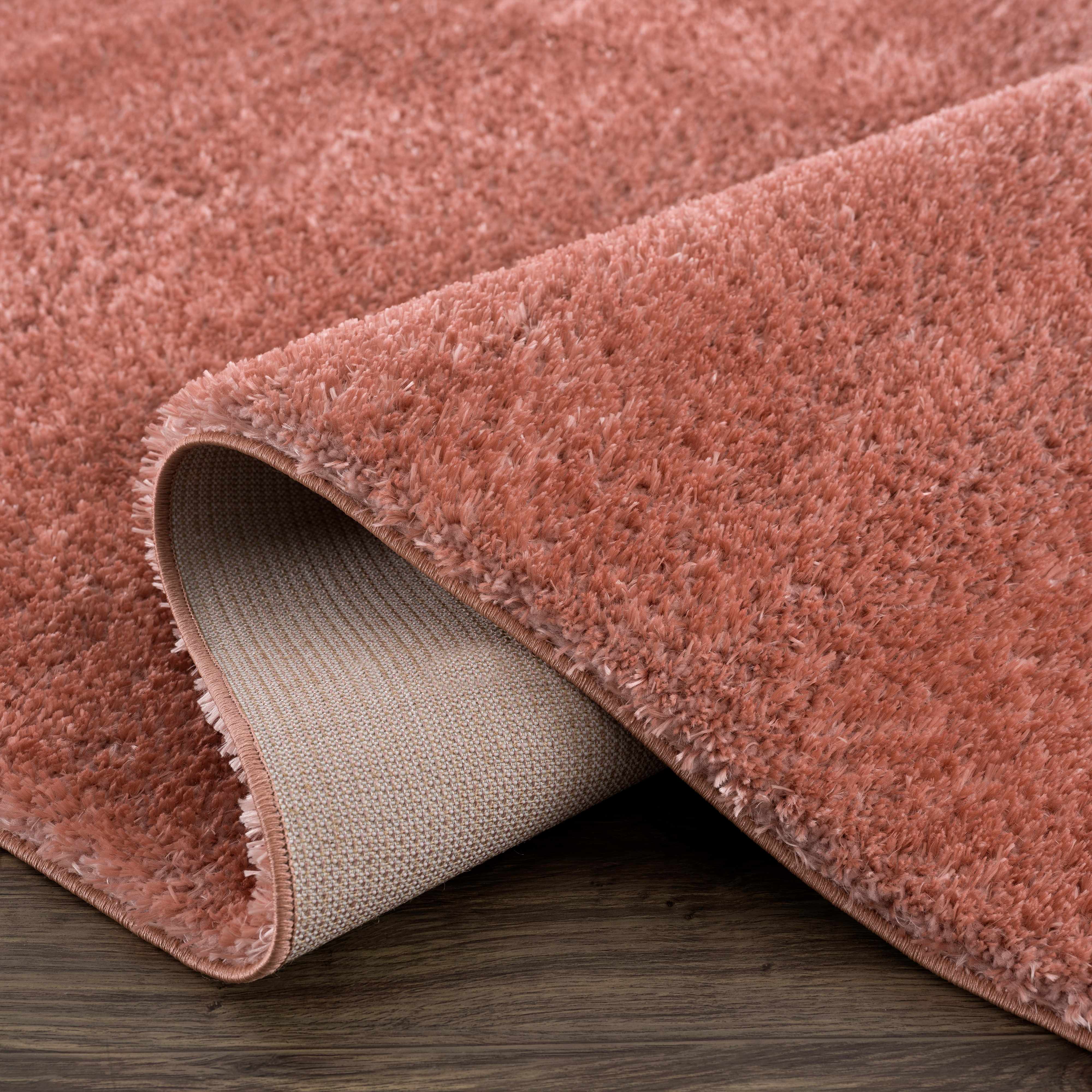 Rosava Dusty Pink Subtle Wavy Abstract Modern Minimalist Polyester Machine Woven Area Rug - Clearance - Image 8