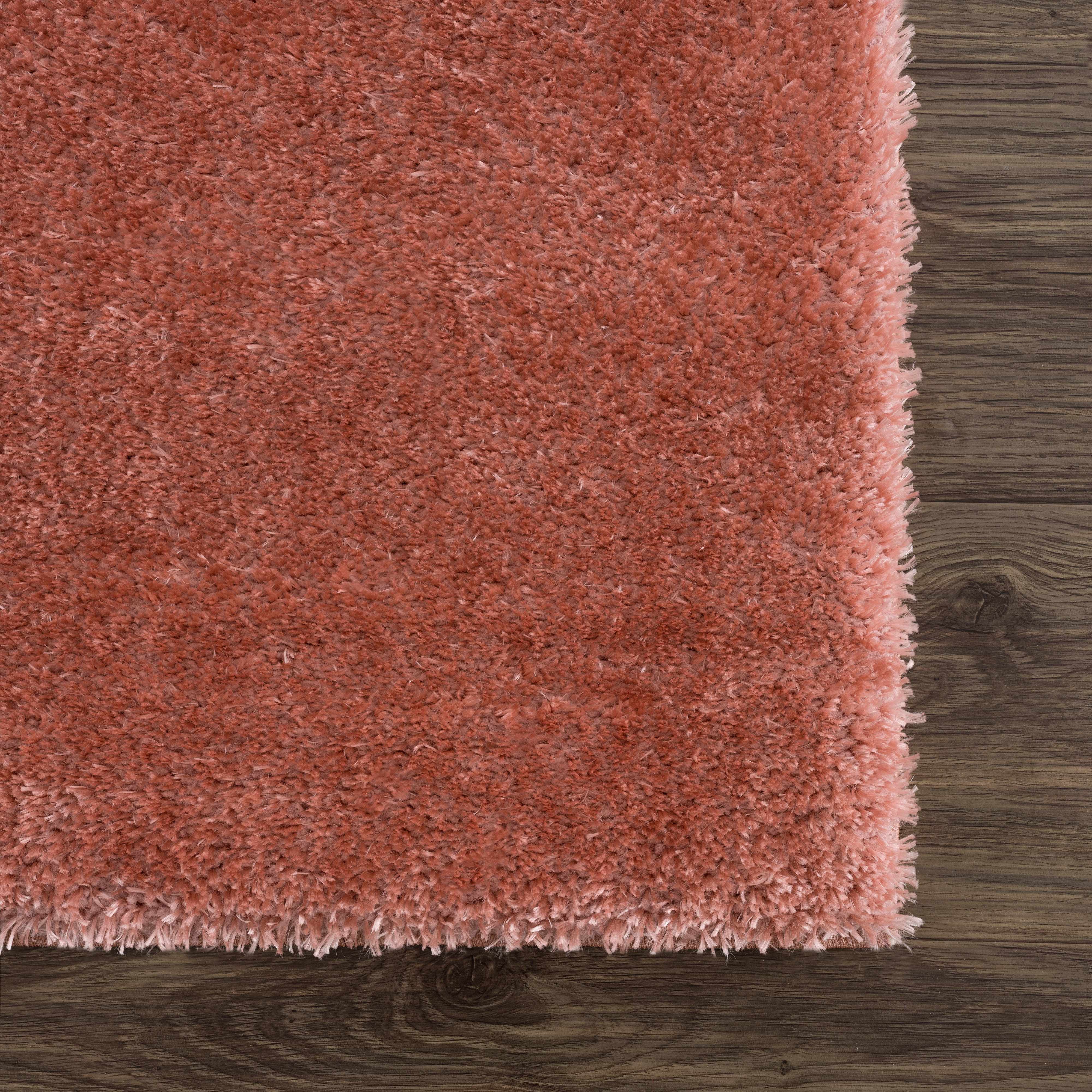 Rosava Dusty Pink Subtle Wavy Abstract Modern Minimalist Polyester Machine Woven Area Rug - Clearance - Image 9