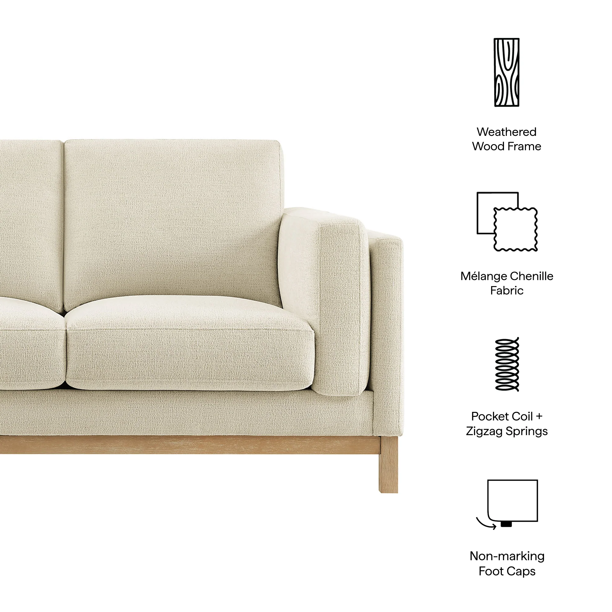 Roscoe 63 Inch Fabric Loveseat by Modway - Image 19