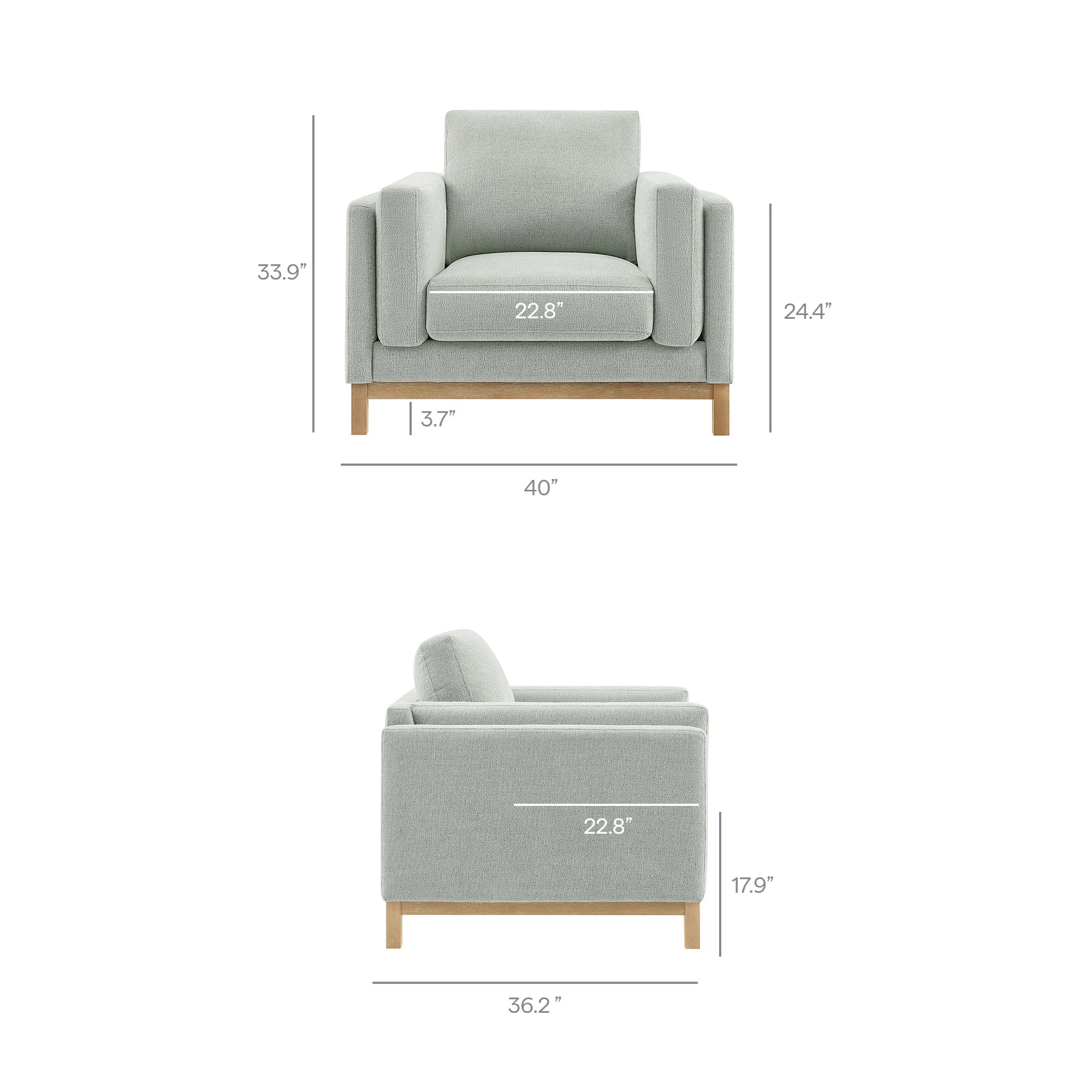 Roscoe Fabric Armchair by Modway - Image 3