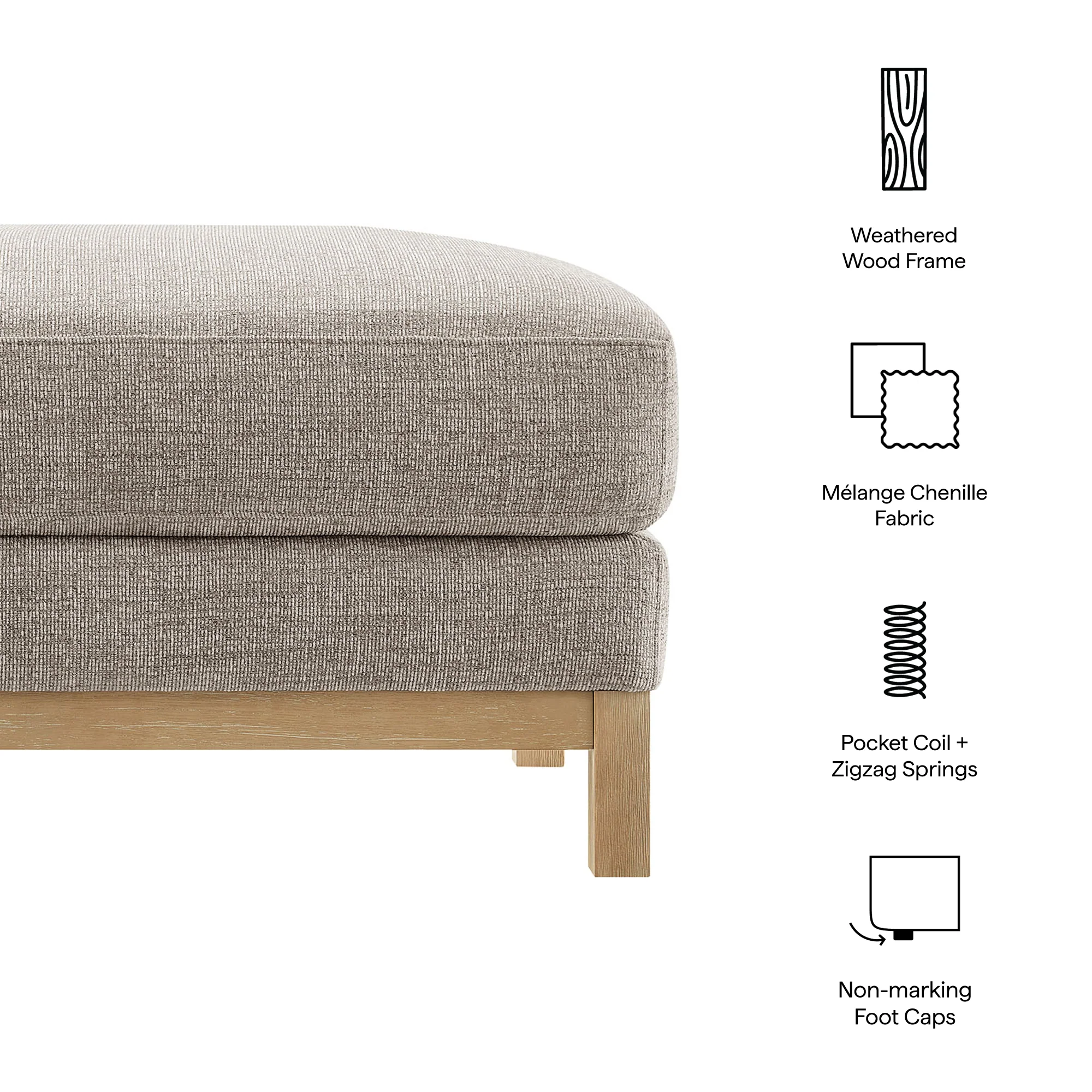 Roscoe Fabric Ottoman by Modway - Image 19