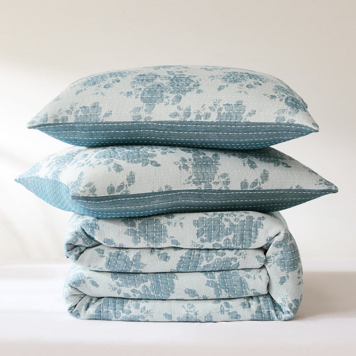 Rose Garden Pick Stitch Jacquard Matelasse Coverlet Set - Image 12