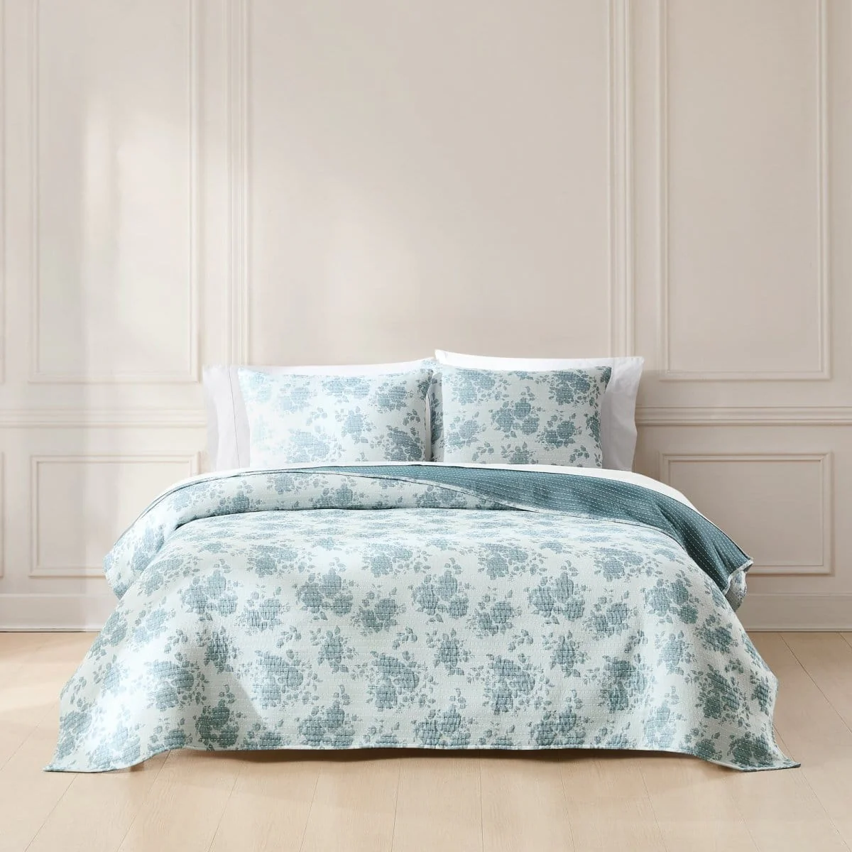 Rose Garden Pick Stitch Jacquard Matelasse Coverlet Set - Image 9