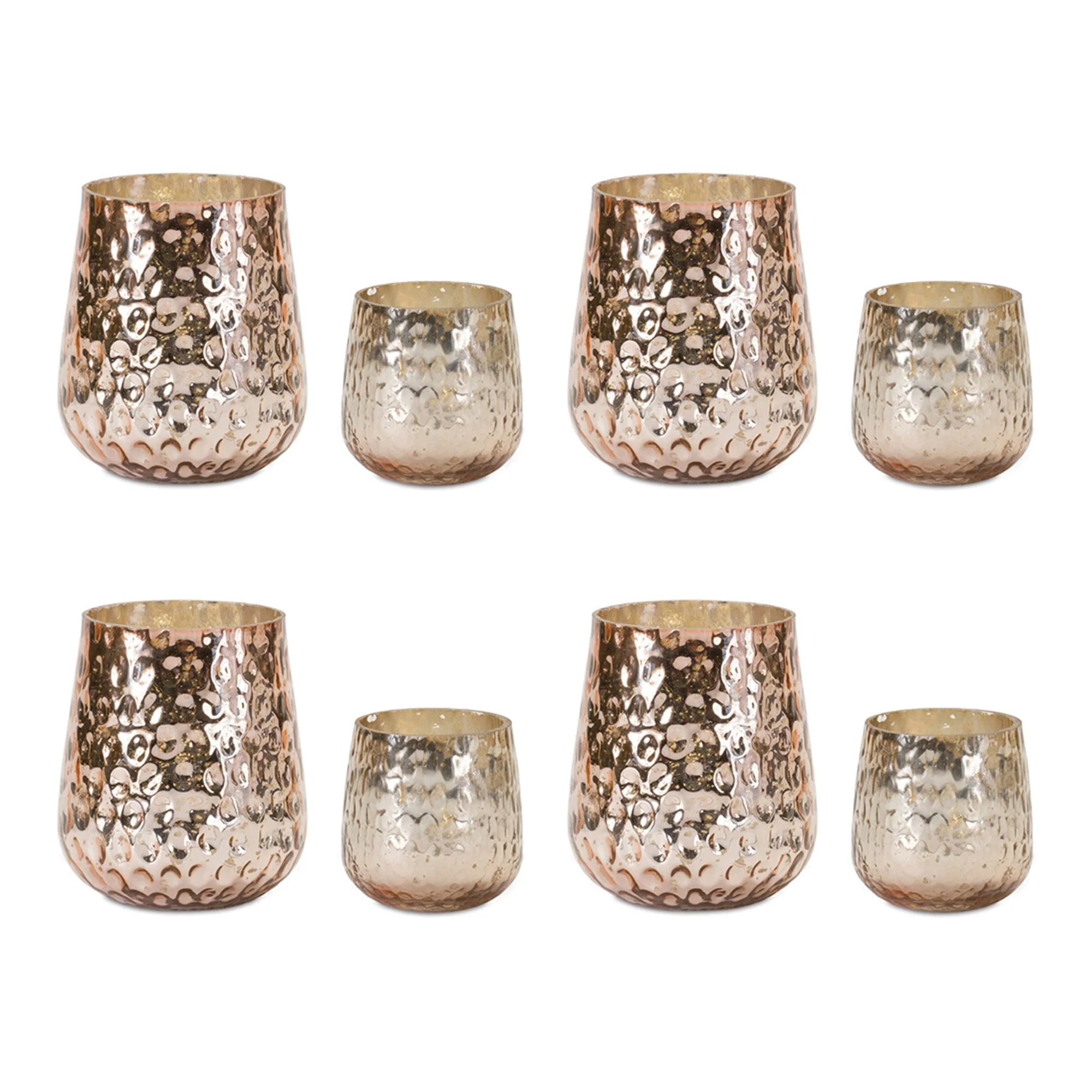 Rose Gold Glass Candle Holder (Set of 8) - Image 2