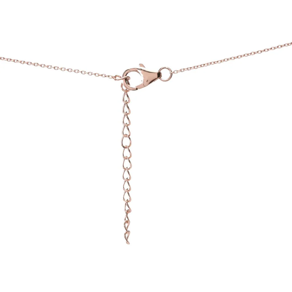 Rose Gold Plated 18x13mm Oval Pink Chalcedony & Ethiopian Opal Pendant w/ Chain - Image 2
