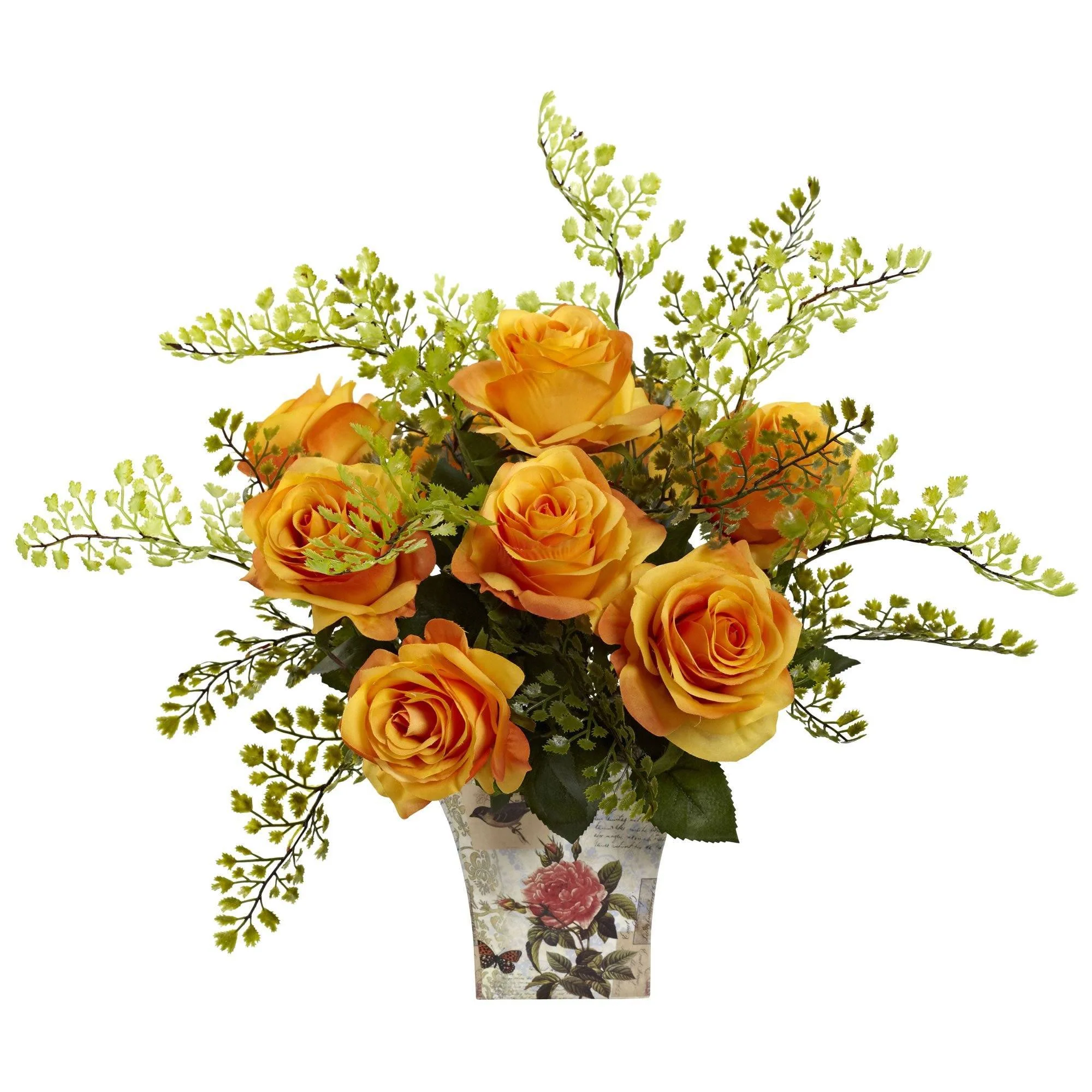 Rose & Maiden Hair w/Floral Planter - Image 3