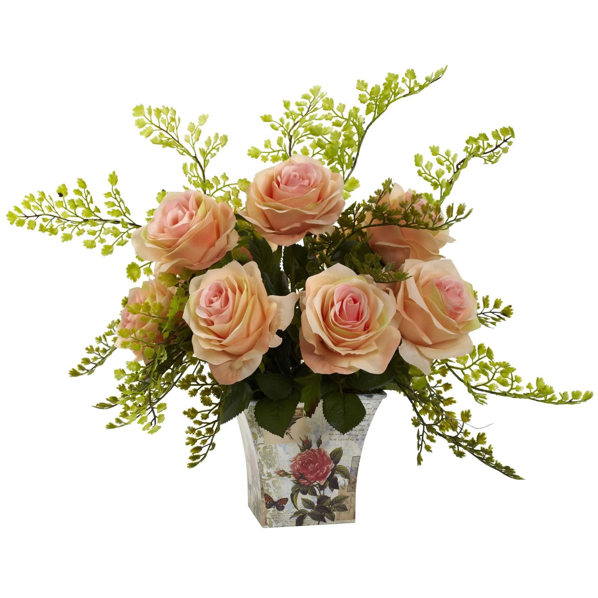 Rose & Maiden Hair w/Floral Planter - Image 5