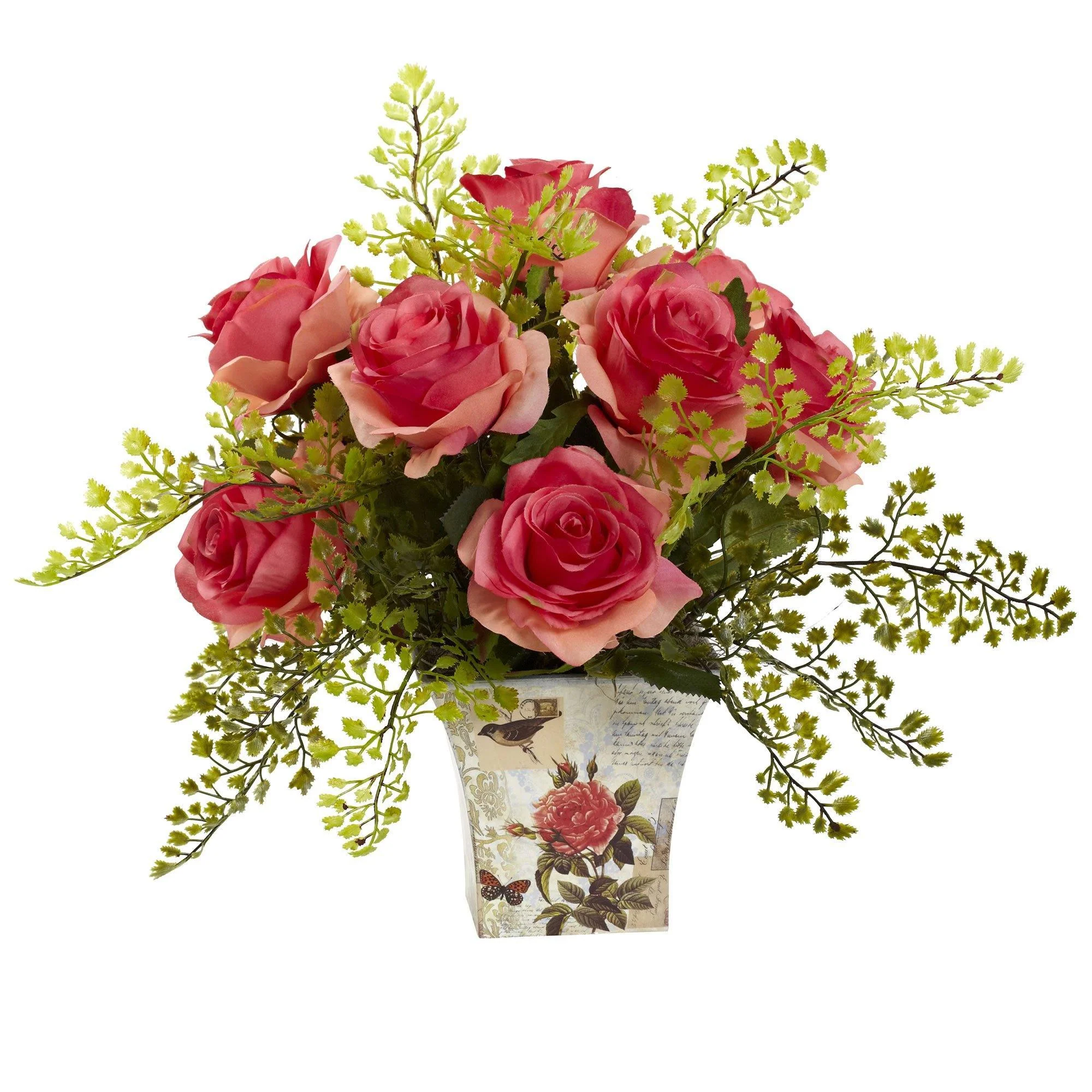 Rose & Maiden Hair w/Floral Planter - Image 8