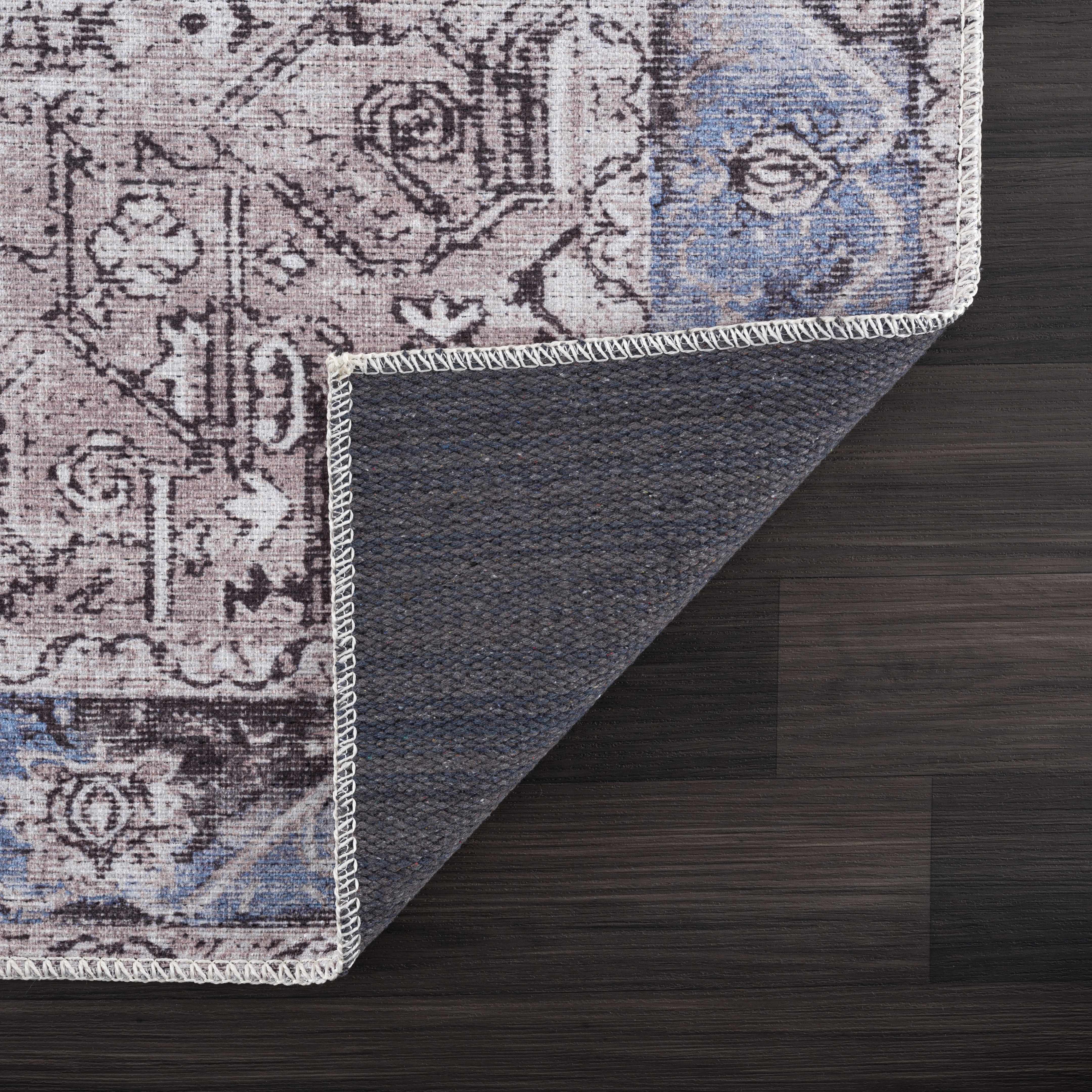 Rosman Blue&Beige  - Promo Washable Area Rug - Clearance - Image 5