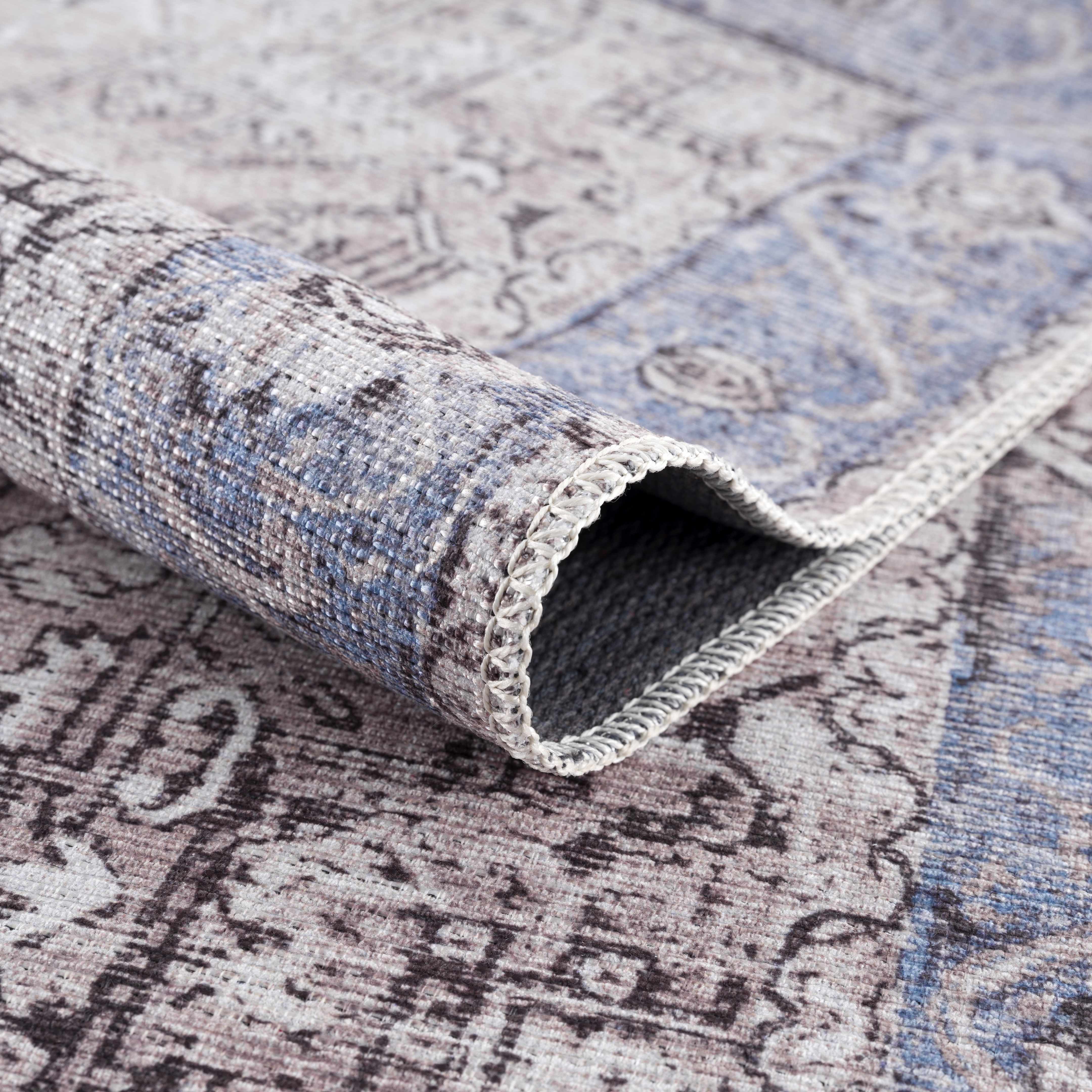Rosman Blue&Beige  - Promo Washable Area Rug - Clearance - Image 6
