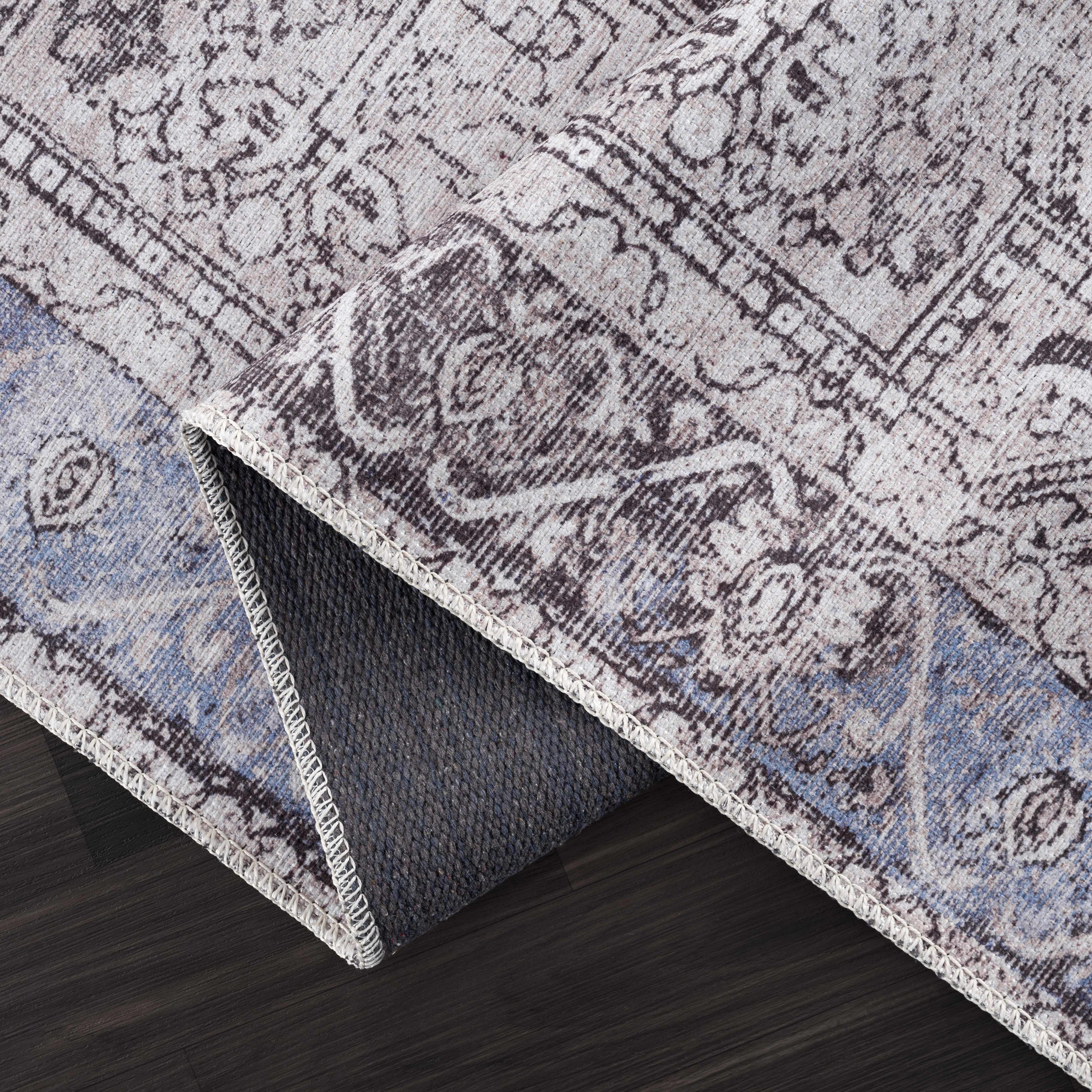 Rosman Blue&Beige  - Promo Washable Area Rug - Clearance - Image 7