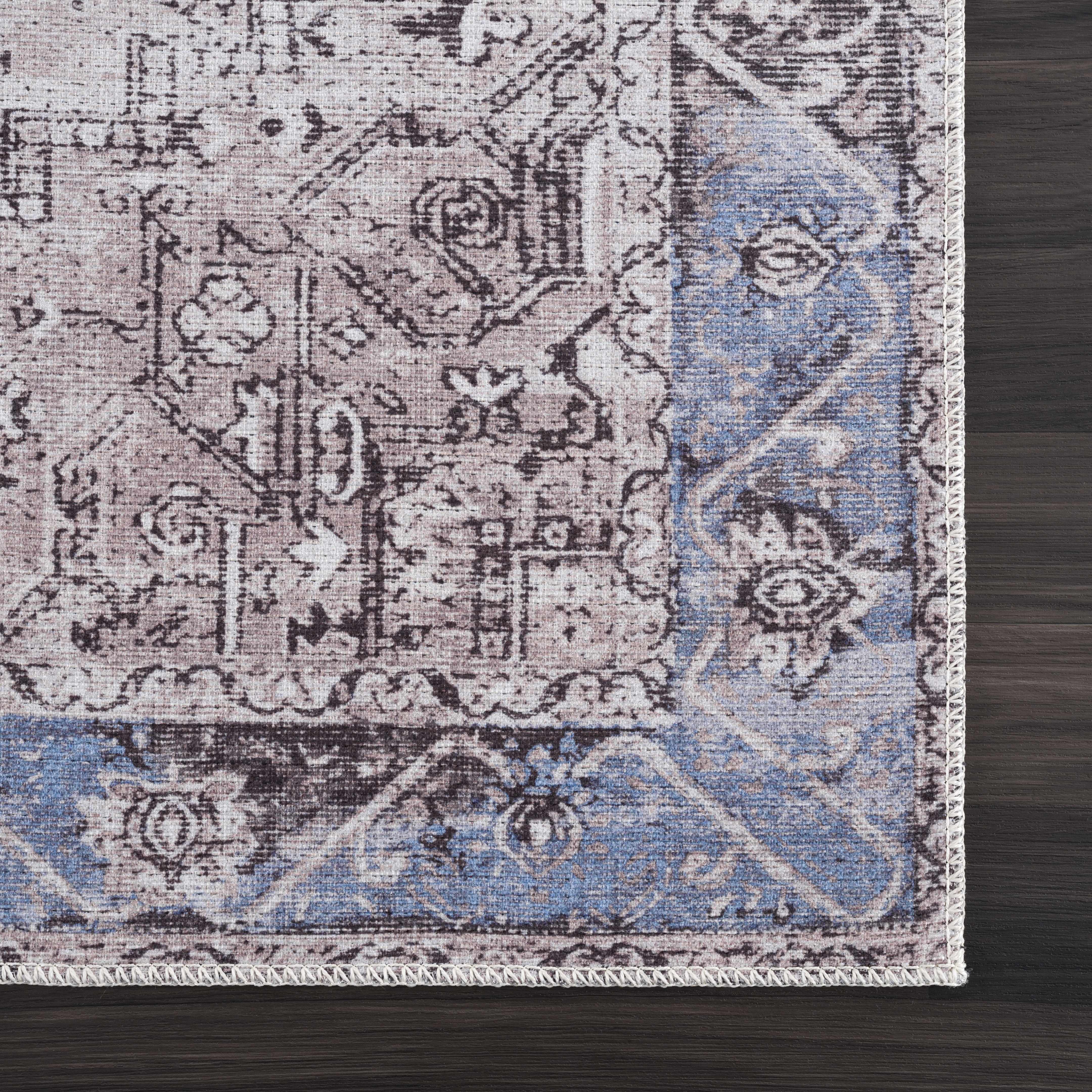 Rosman Blue&Beige  - Promo Washable Area Rug - Clearance - Image 8