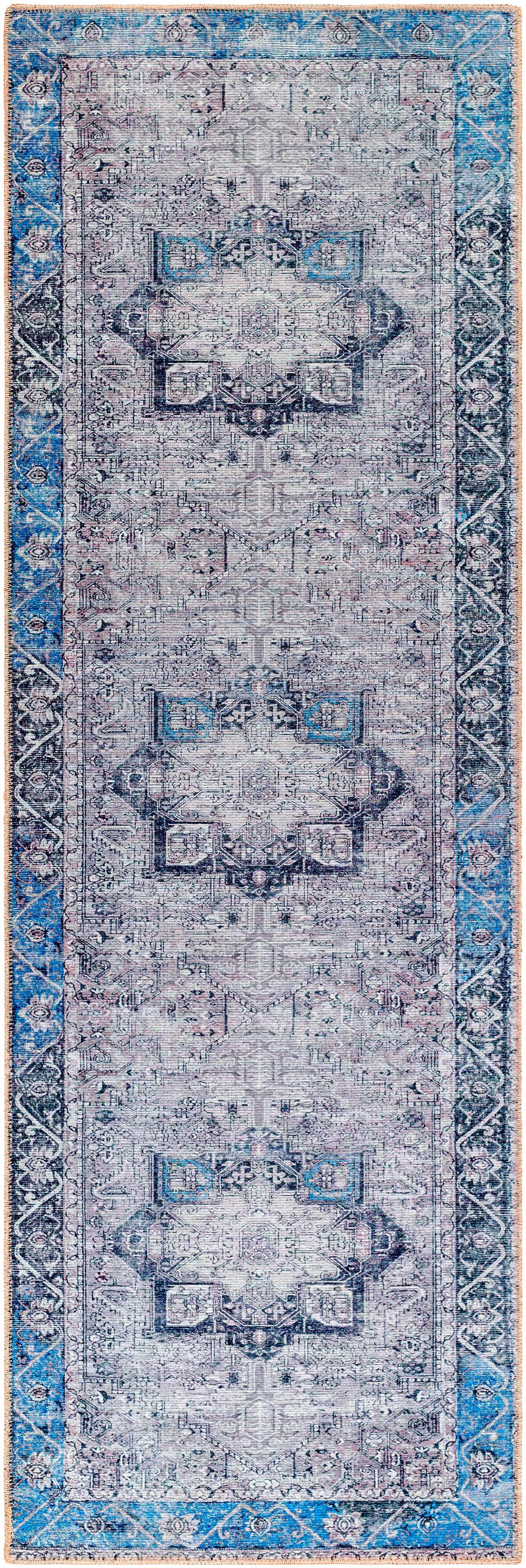 Rosman Blue&Beige  - Promo Washable Area Rug - Clearance - Image 9