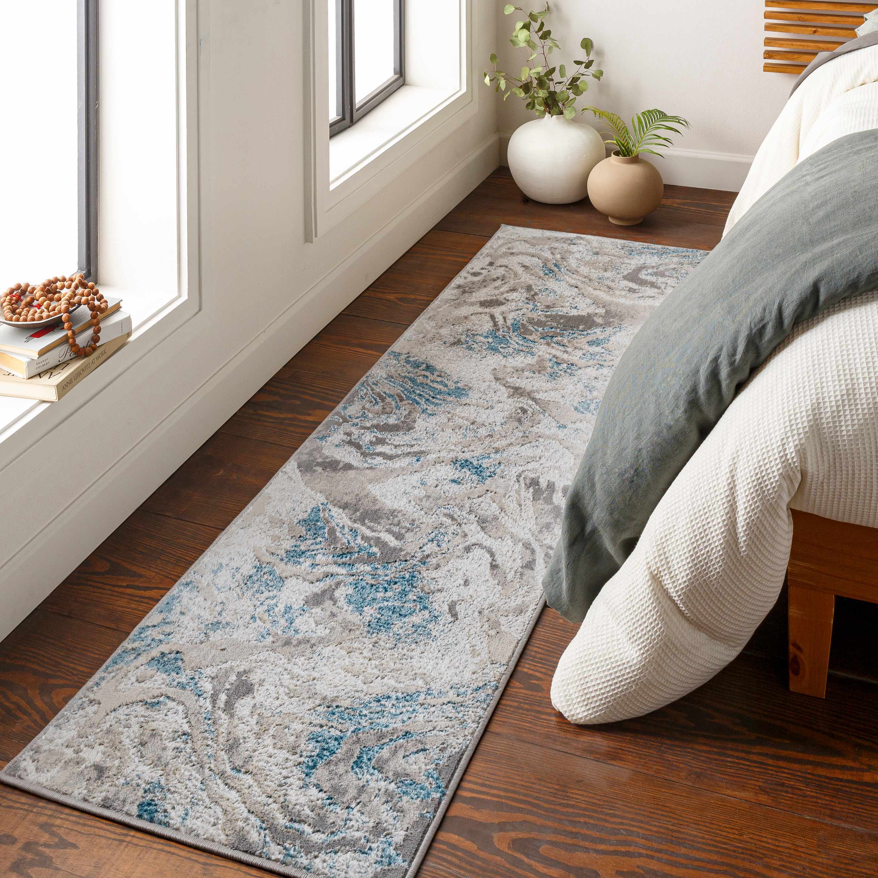 Rosthern Blue Marble Rug - Clearance - Image 3