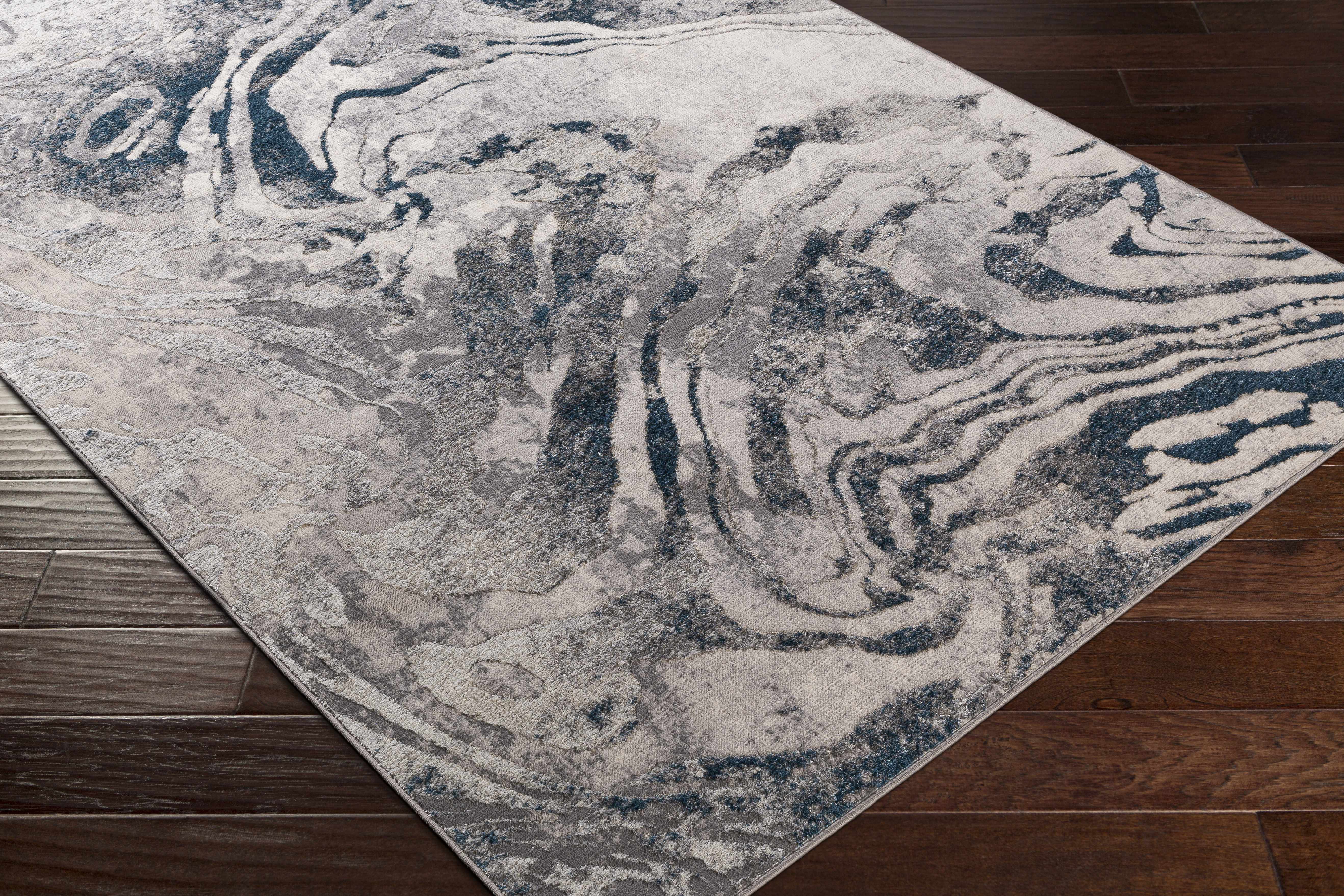 Rosthern Blue Marble Rug - Clearance - Image 5