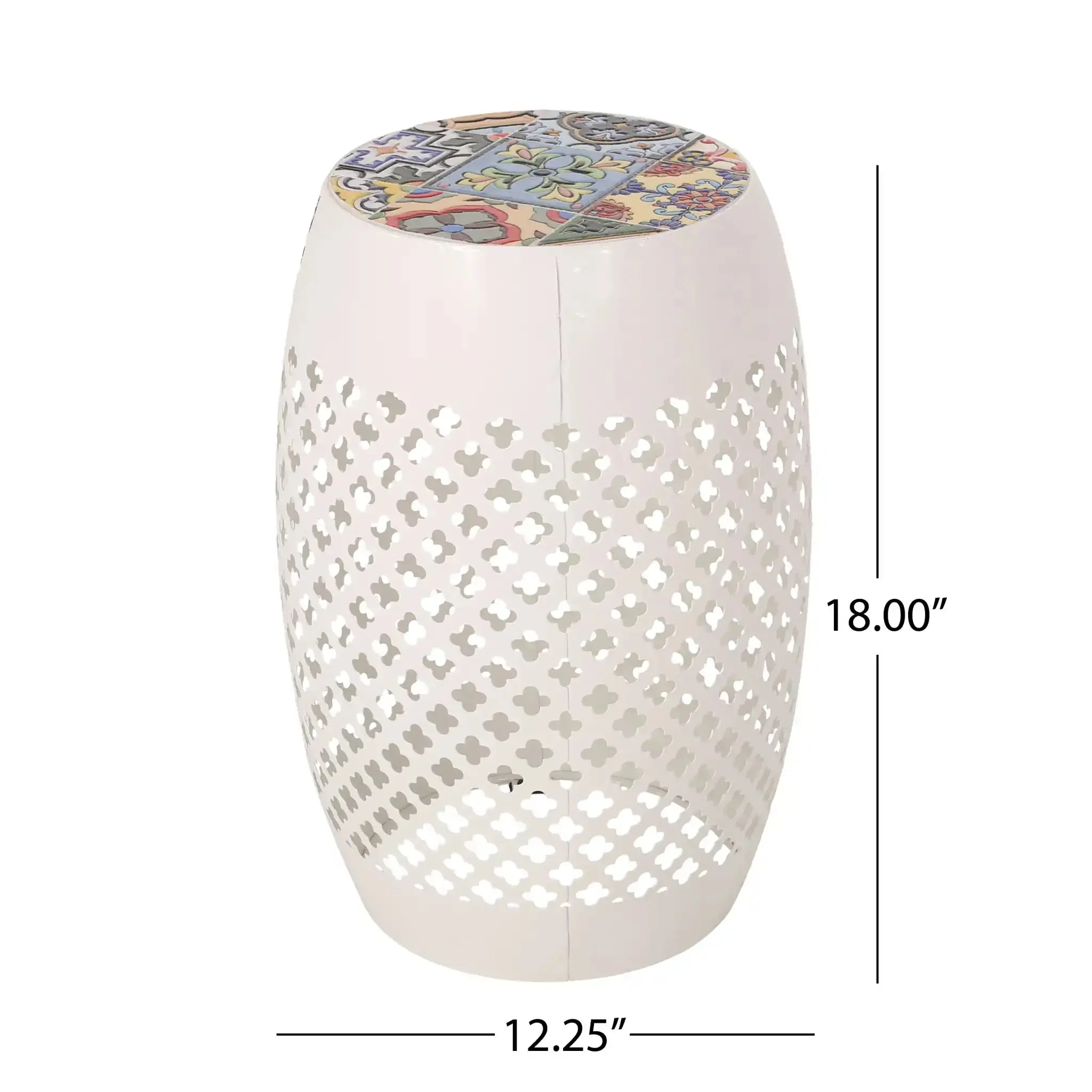 Roswell - Outdoor Side Table with Mosaic Tile Top - Image 3
