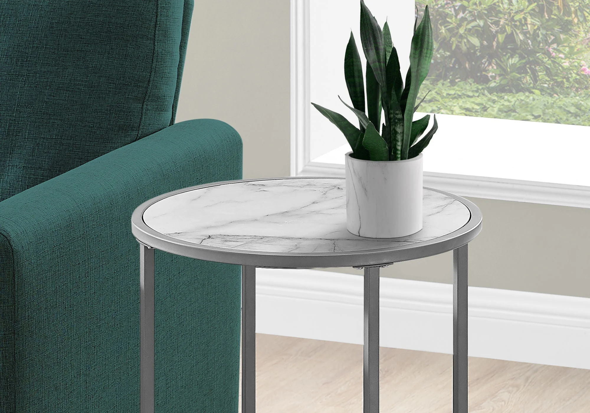 Round Accent Side Table, Contemporary & Modern - Image 3