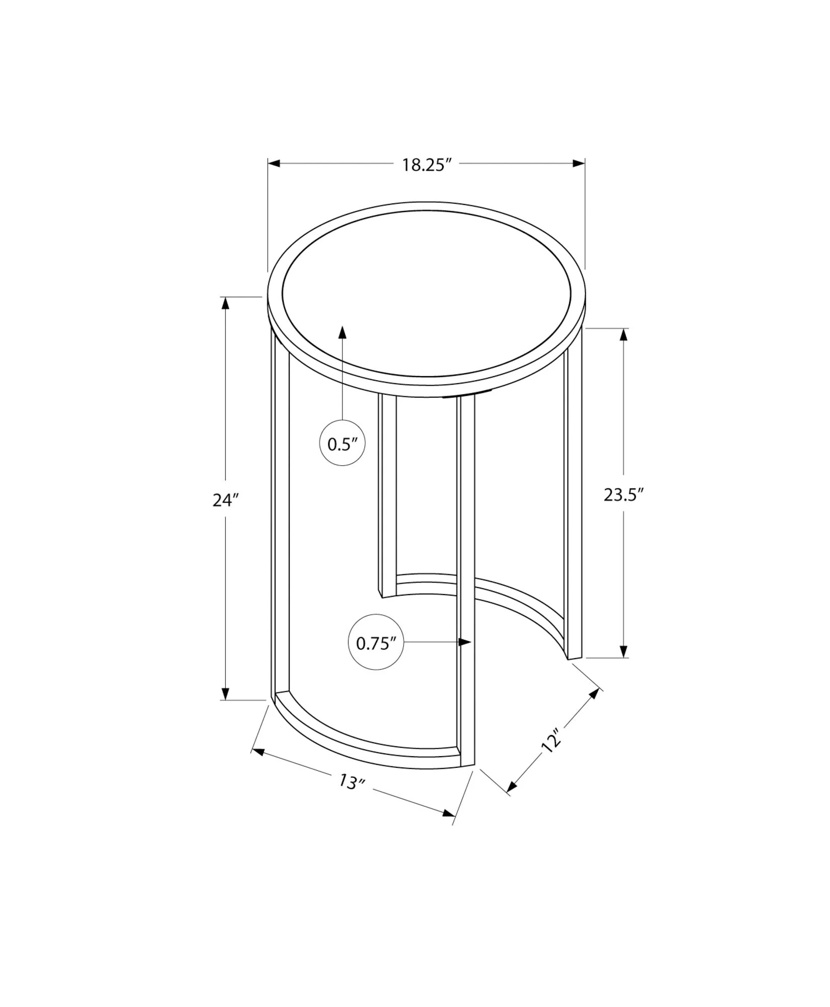 Round Accent Side Table, Contemporary & Modern - Image 6