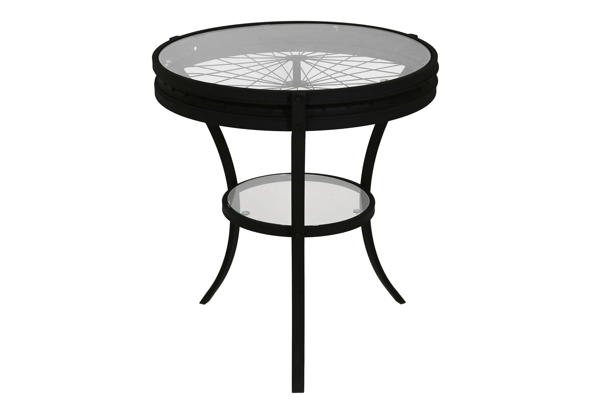 Round Accent Table, Transitional - Black - Image 2