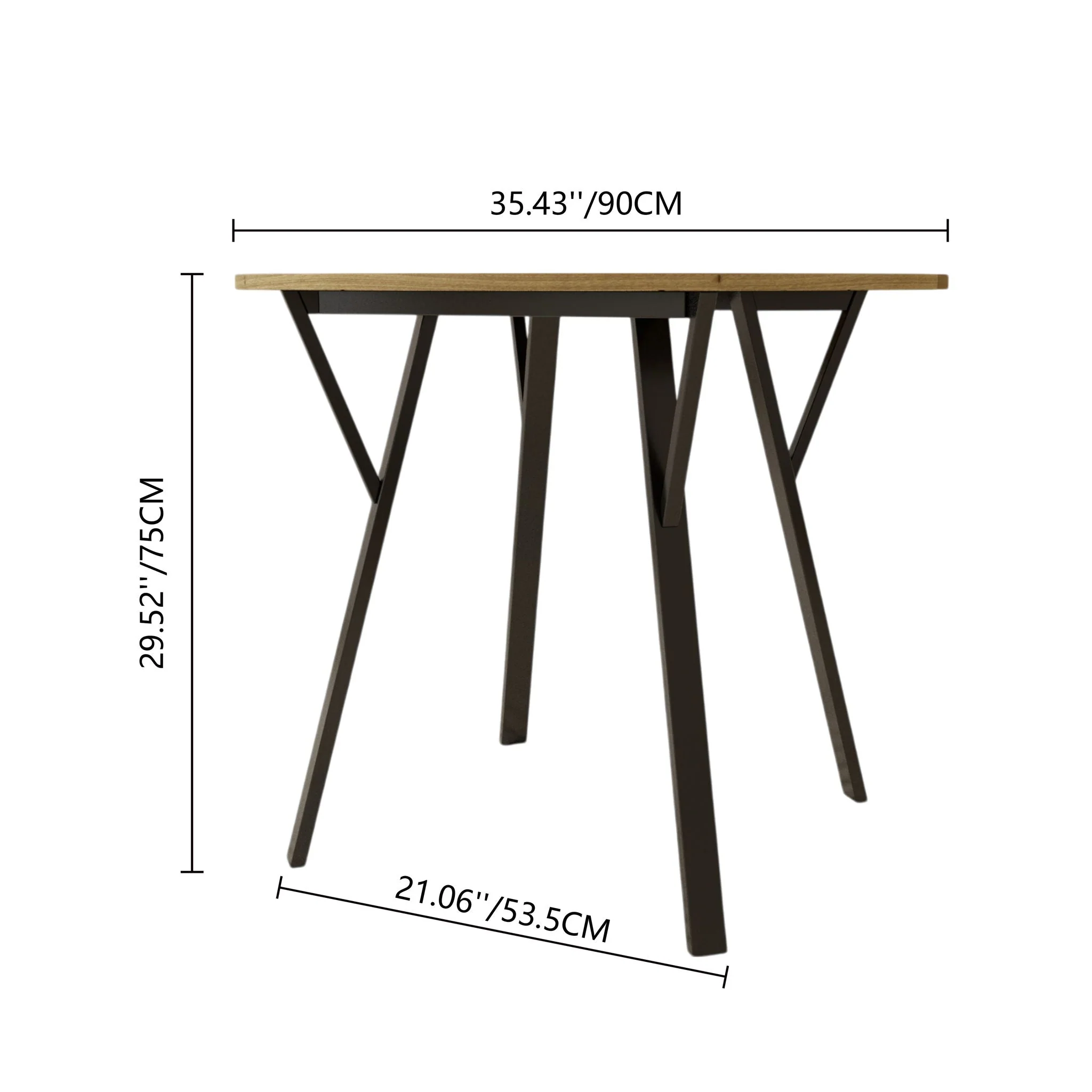 Round Dining Table, For 2 - 4 People - Rustic Brown - Image 3
