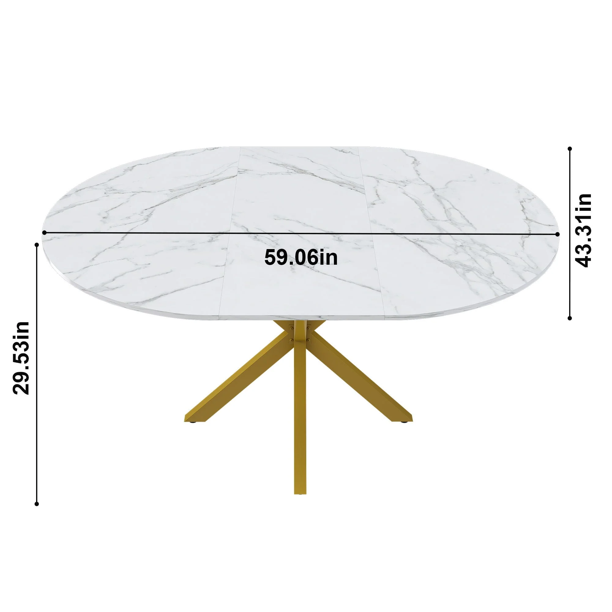 Round Dining Table With Extendable Blades, X Base - Image 2