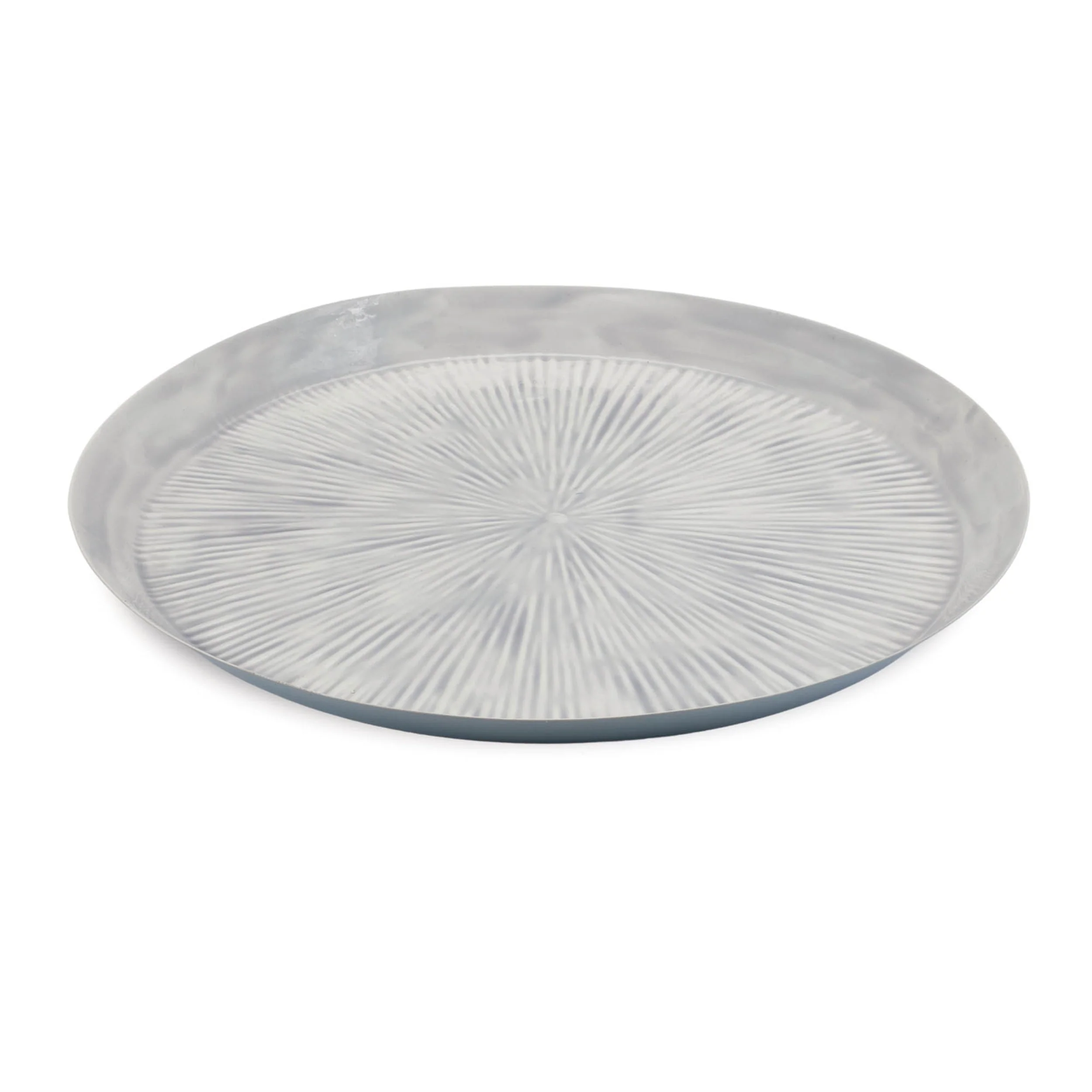 Round Etched Metal Tray 13.5"D - Image 3